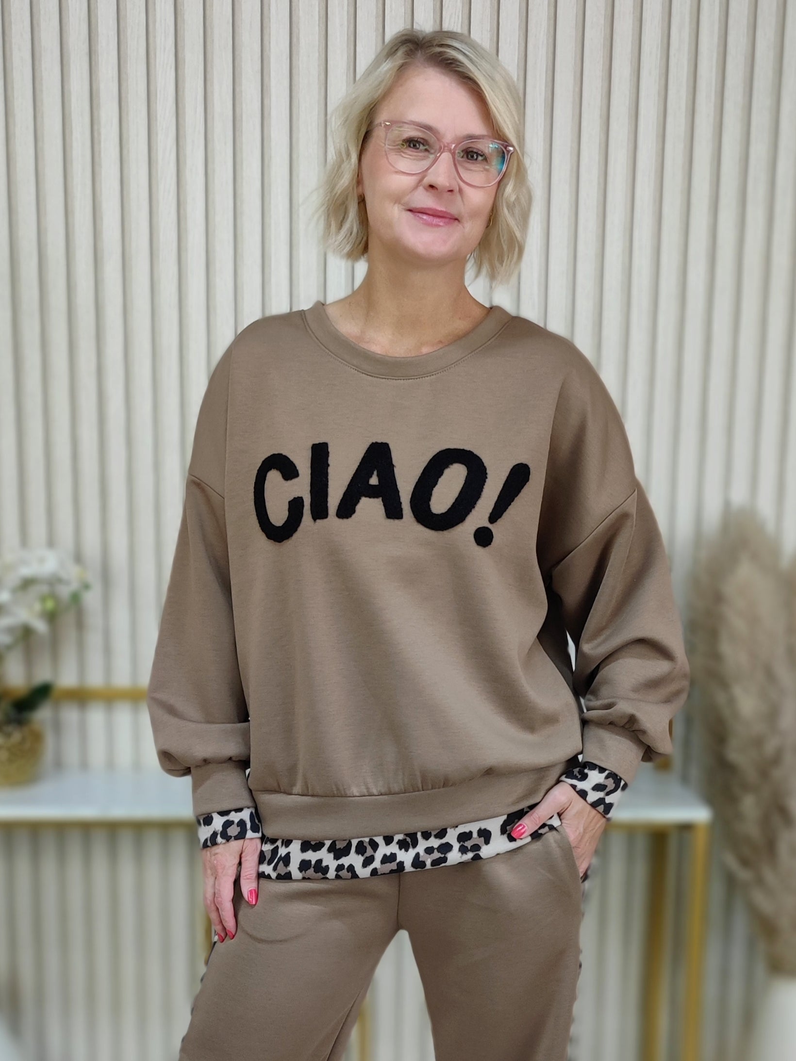 Sweatshirt "Ciao Bella" cappuccino (36-42/44)