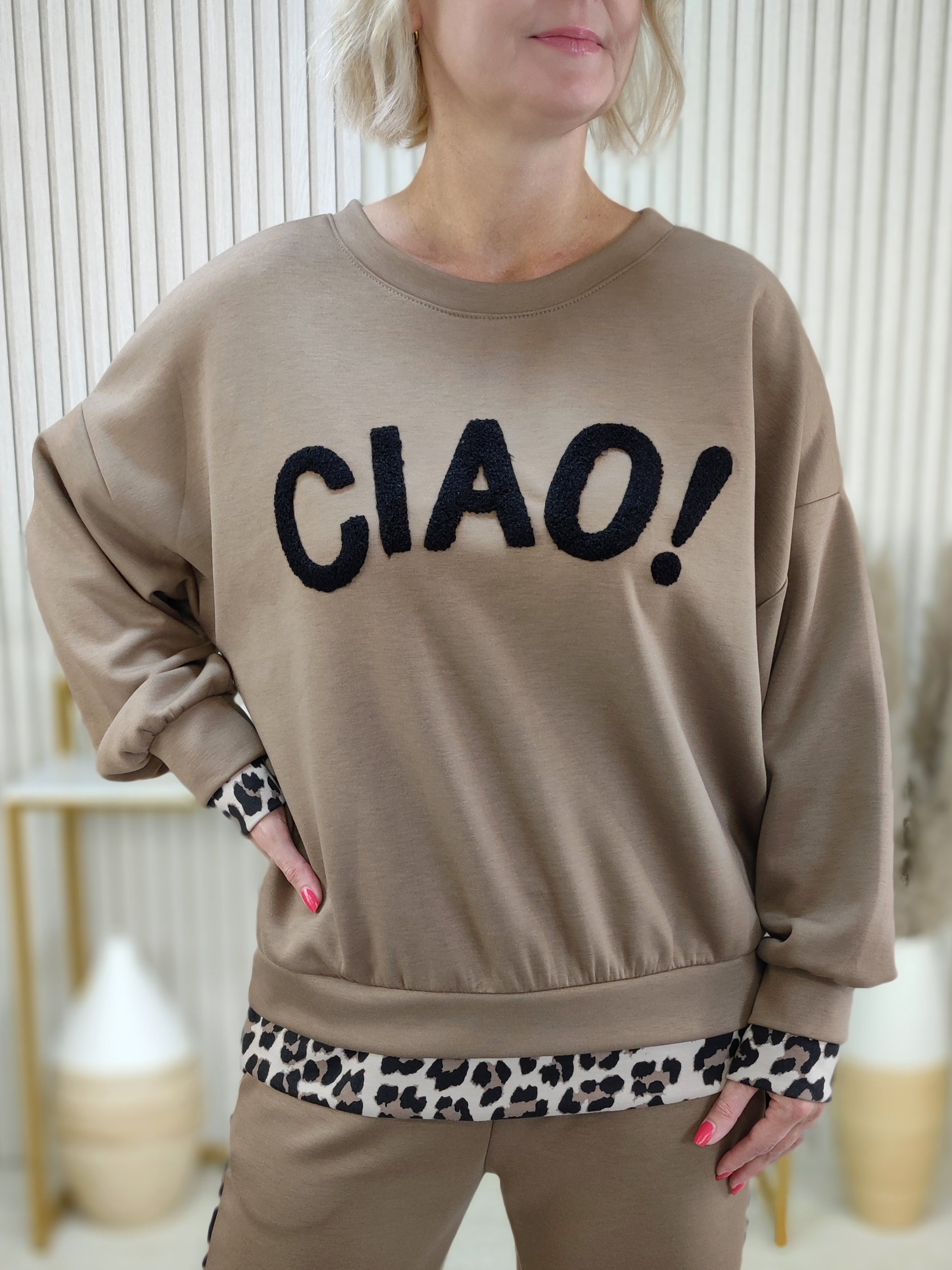 Sweatshirt "Ciao Bella" cappuccino (36-42/44)