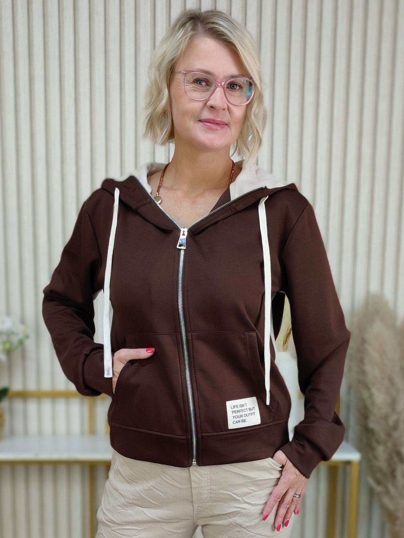 Sweat Jacke schoko (36-42)
