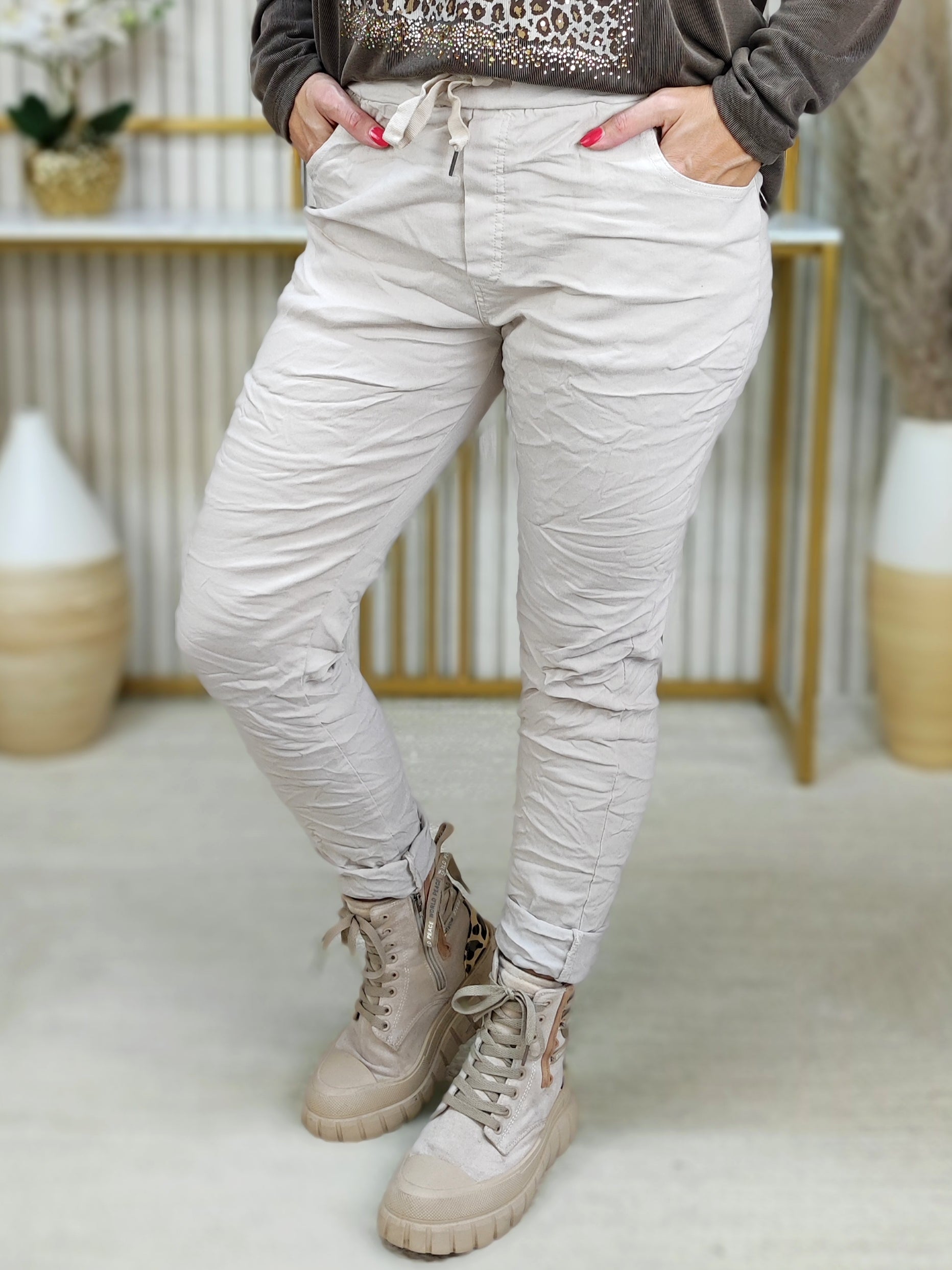 Stretchhose/Joggpant beige (36-42/44)