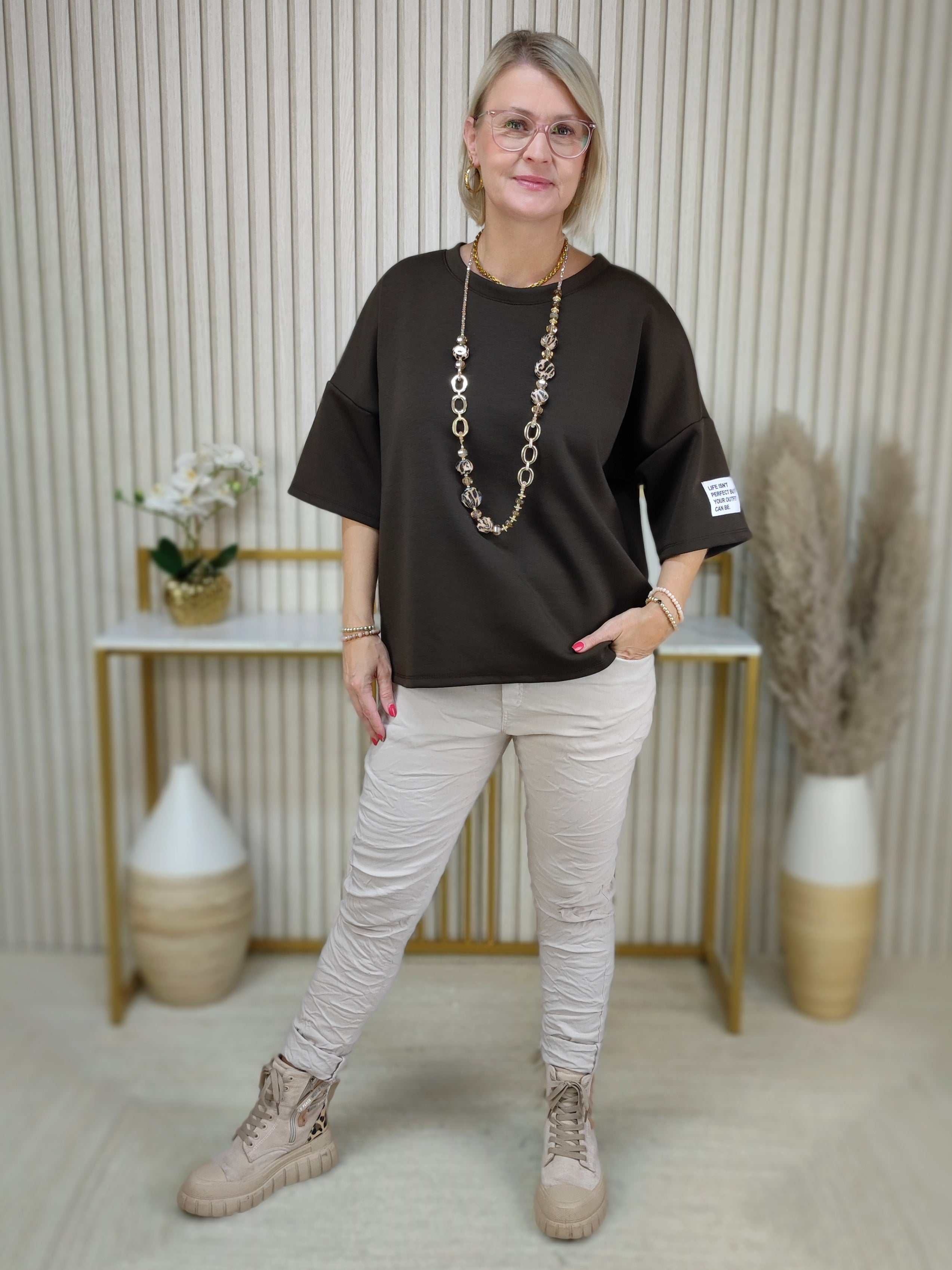 Shirt unifarben schoko (40-44)