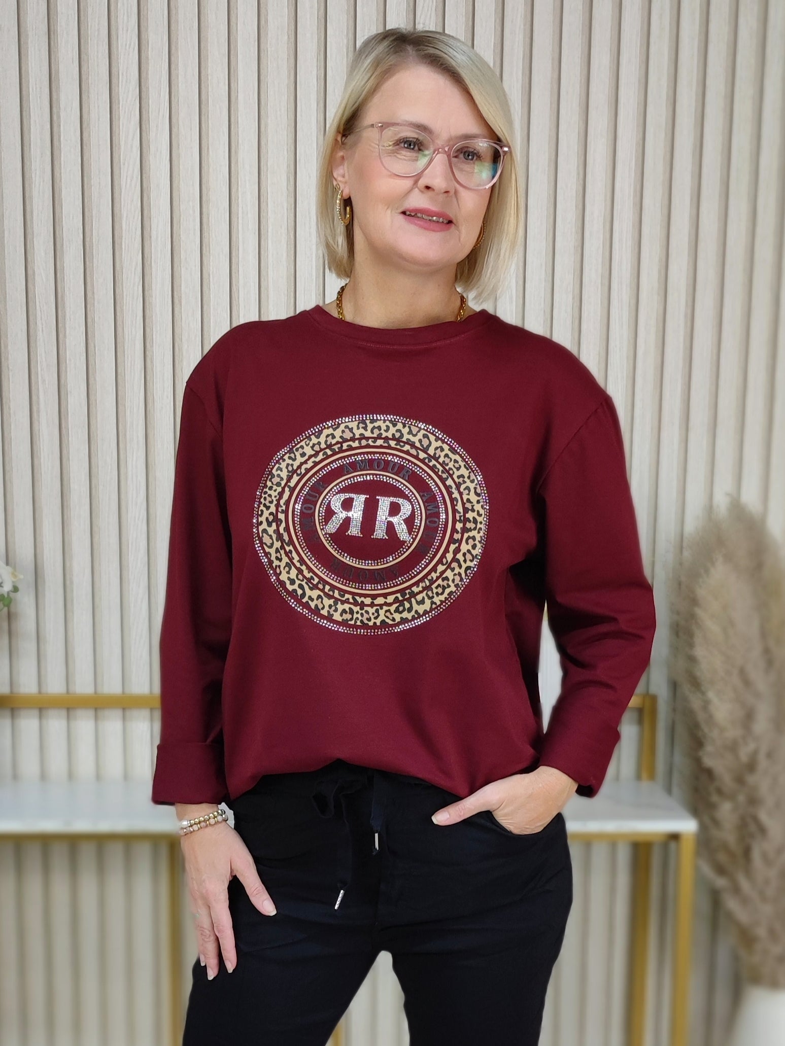 Langarmshirt "Amour" vino (36-42)