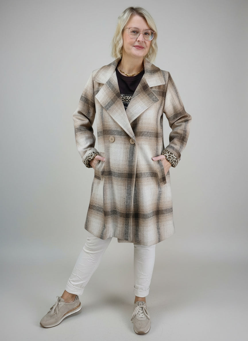 Mantel "Emily" braun/beige (36-40/42)