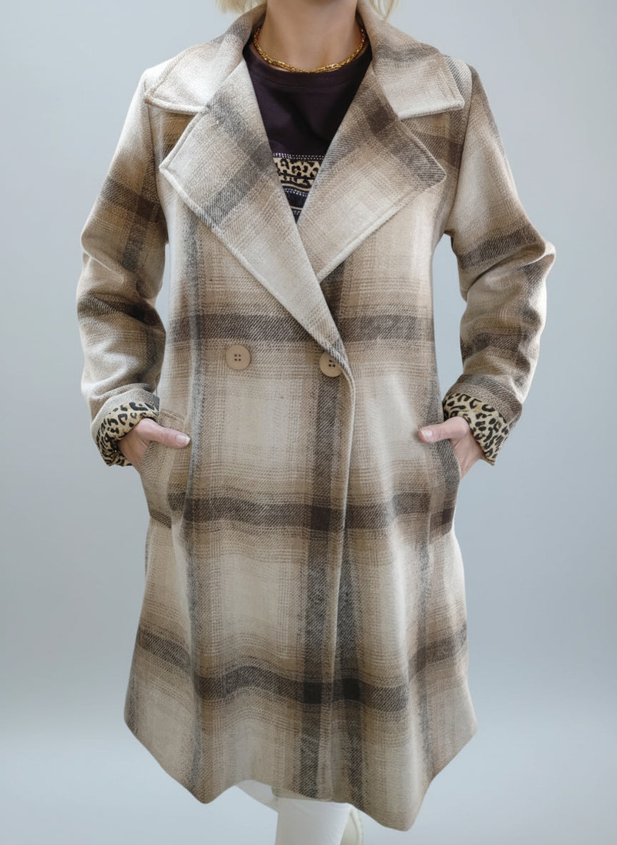 Mantel "Emily" braun/beige (36-40/42)