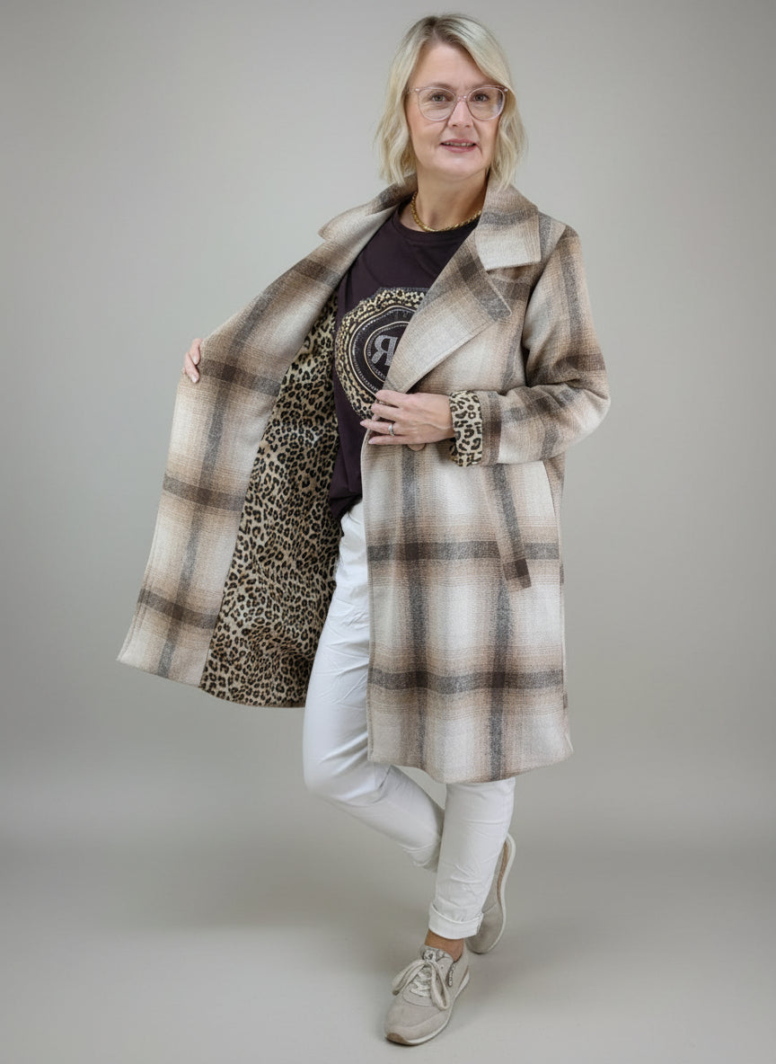Mantel "Emily" braun/beige (36-40/42)