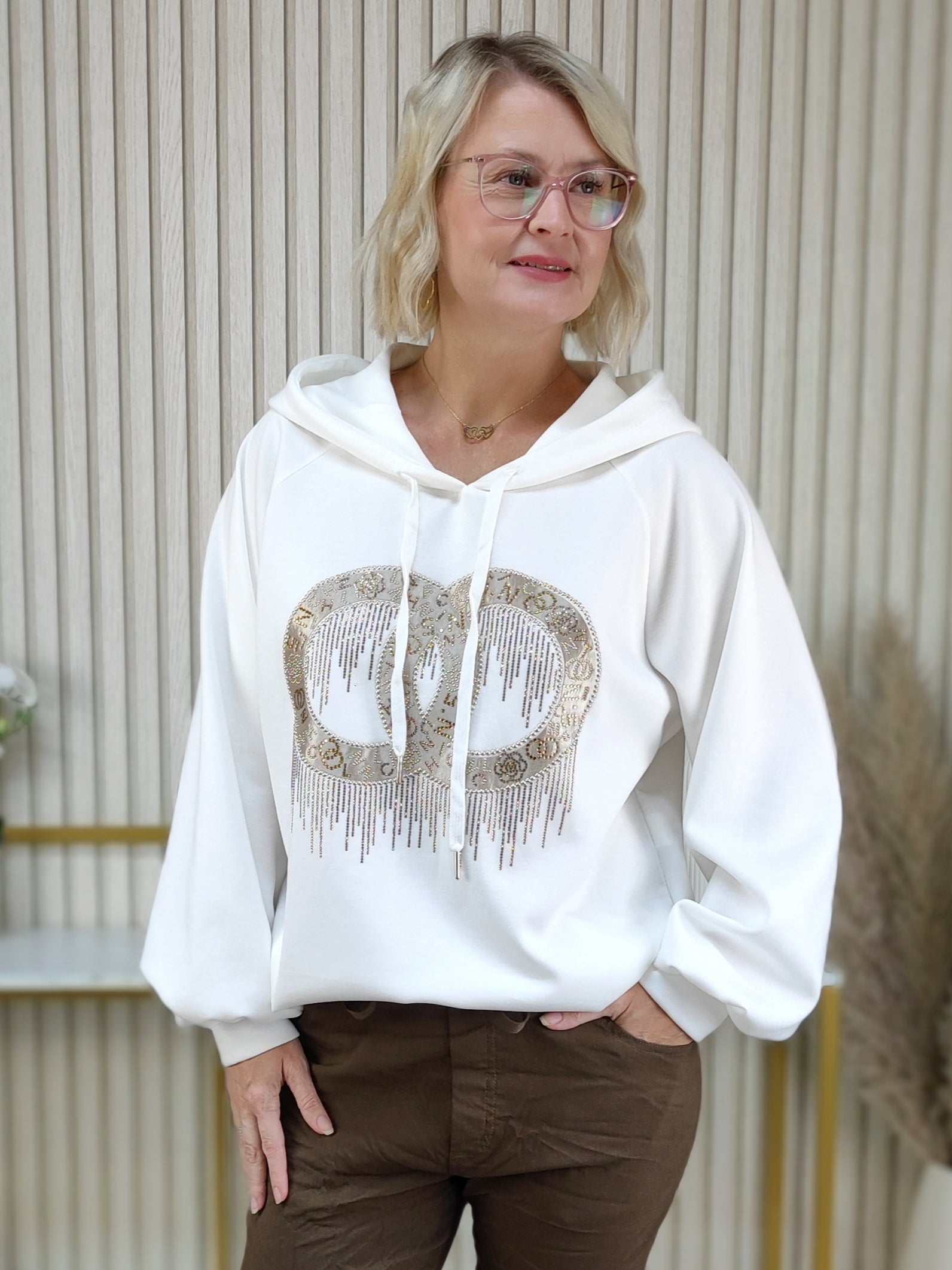 Sweatshirt/Hoodie "Circle" weiss (36-42)