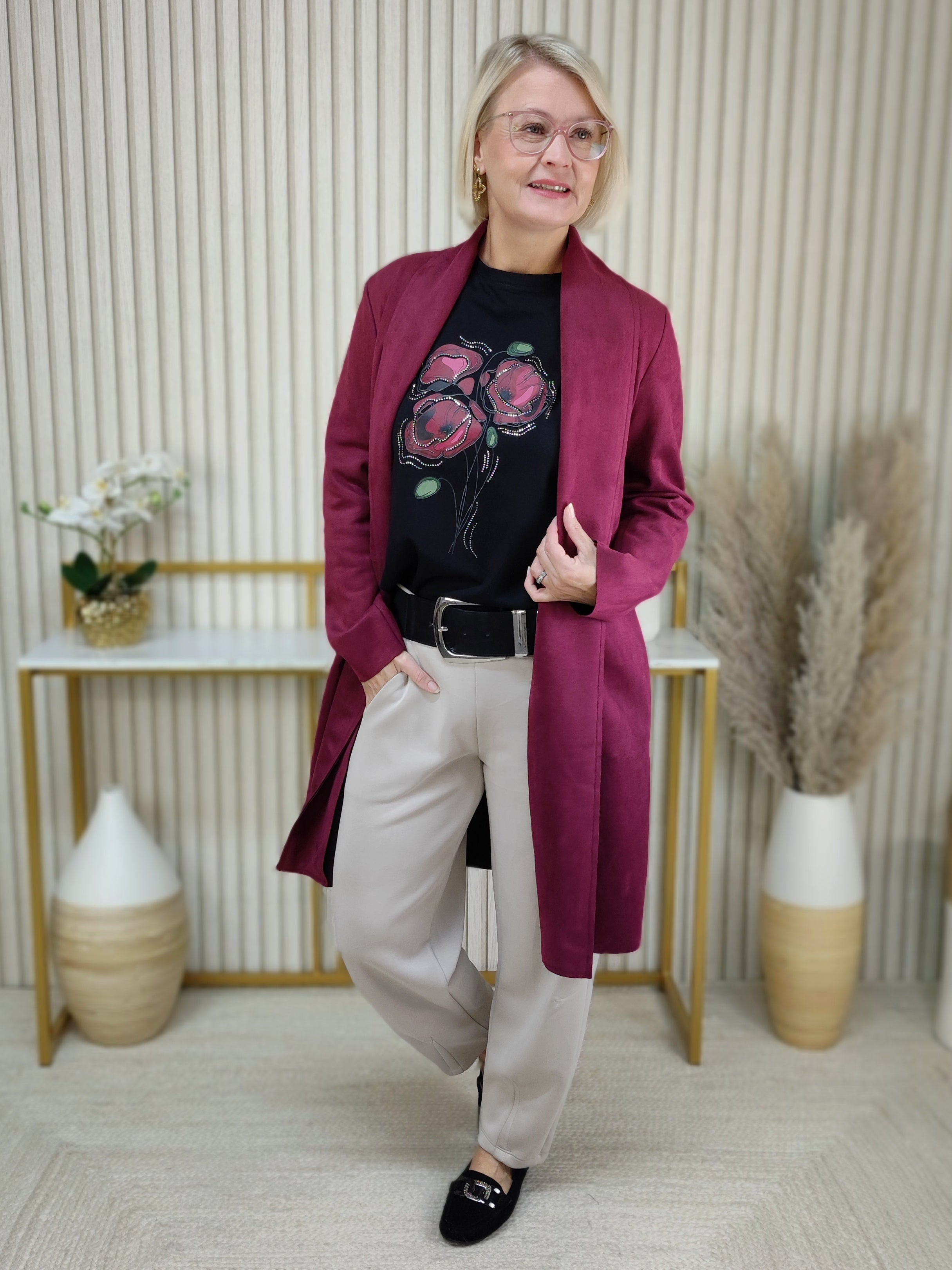Leichter Mantel vino (36-42)