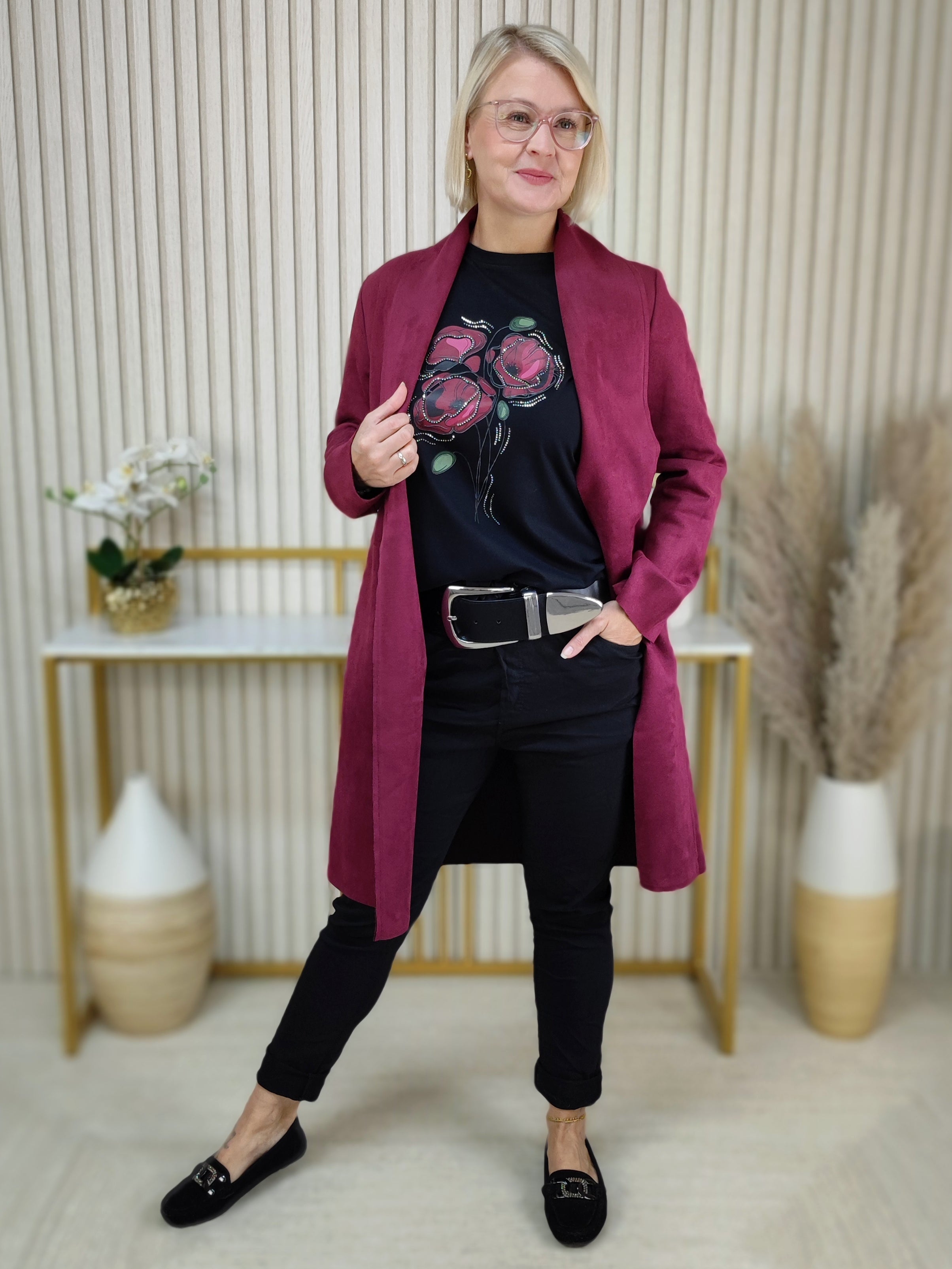 Leichter Mantel vino (36-42)