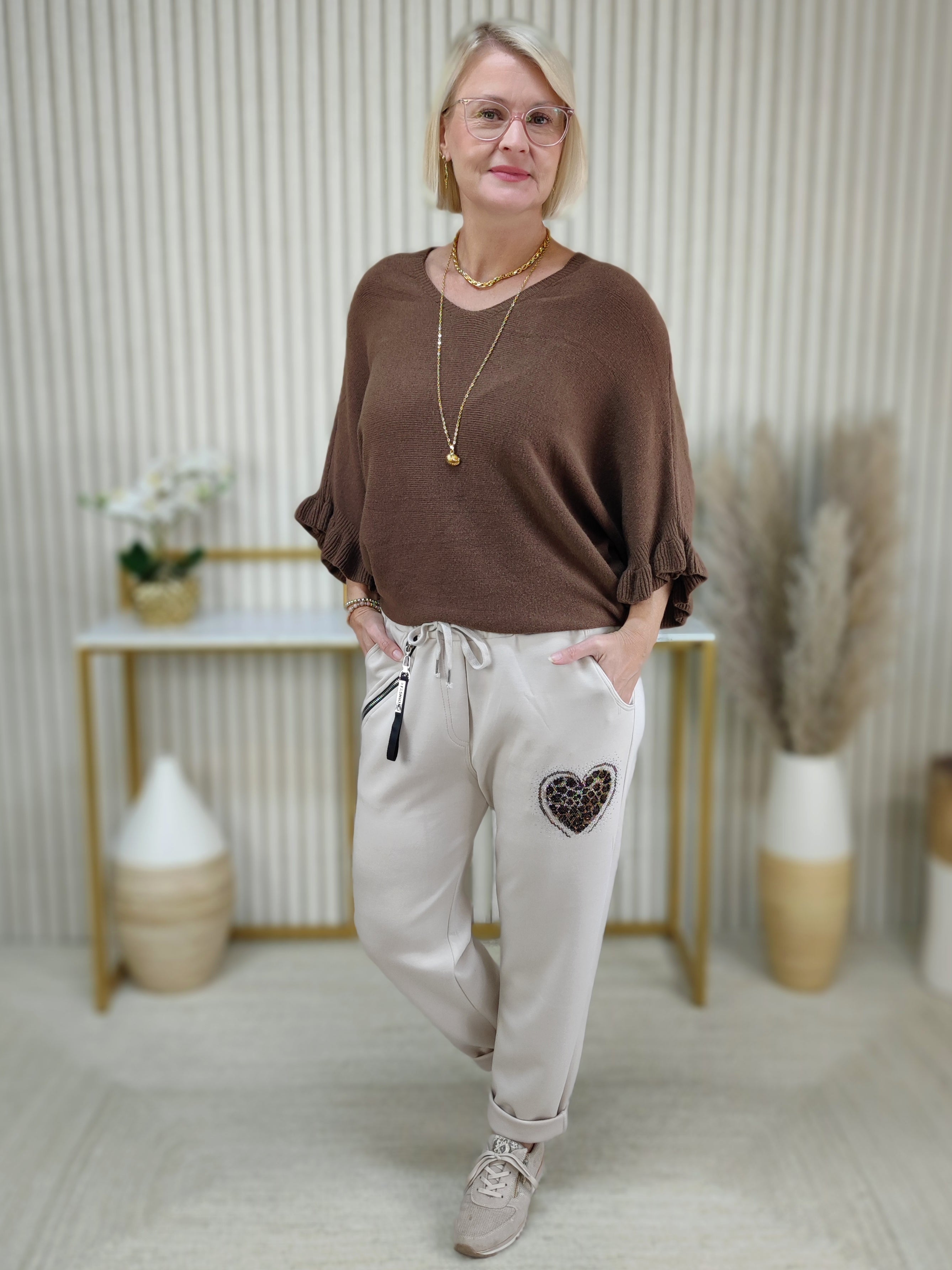 Pullover "LInda" unifarben braun (36-40/42)