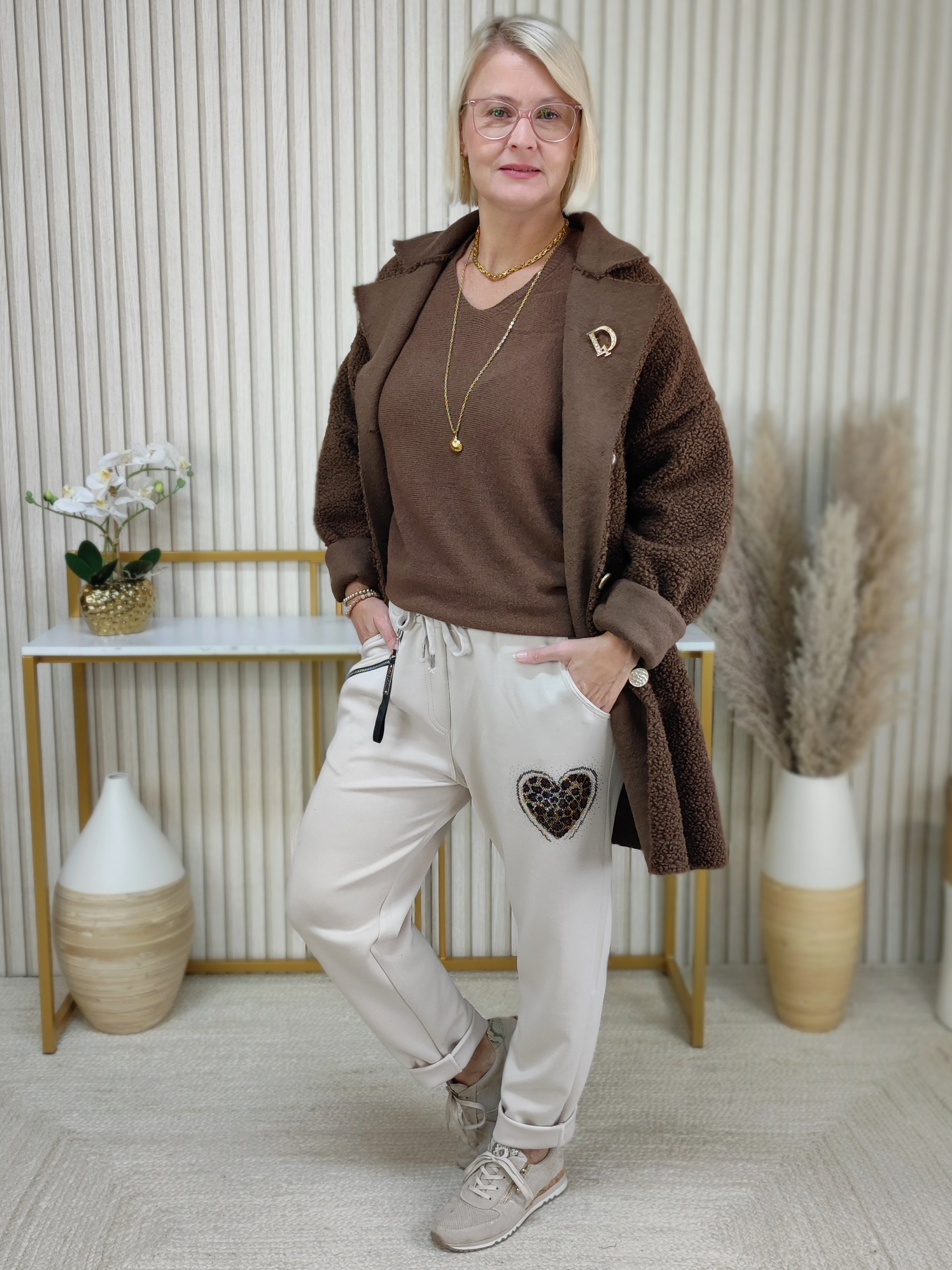 Pullover "LInda" unifarben braun (36-40/42)