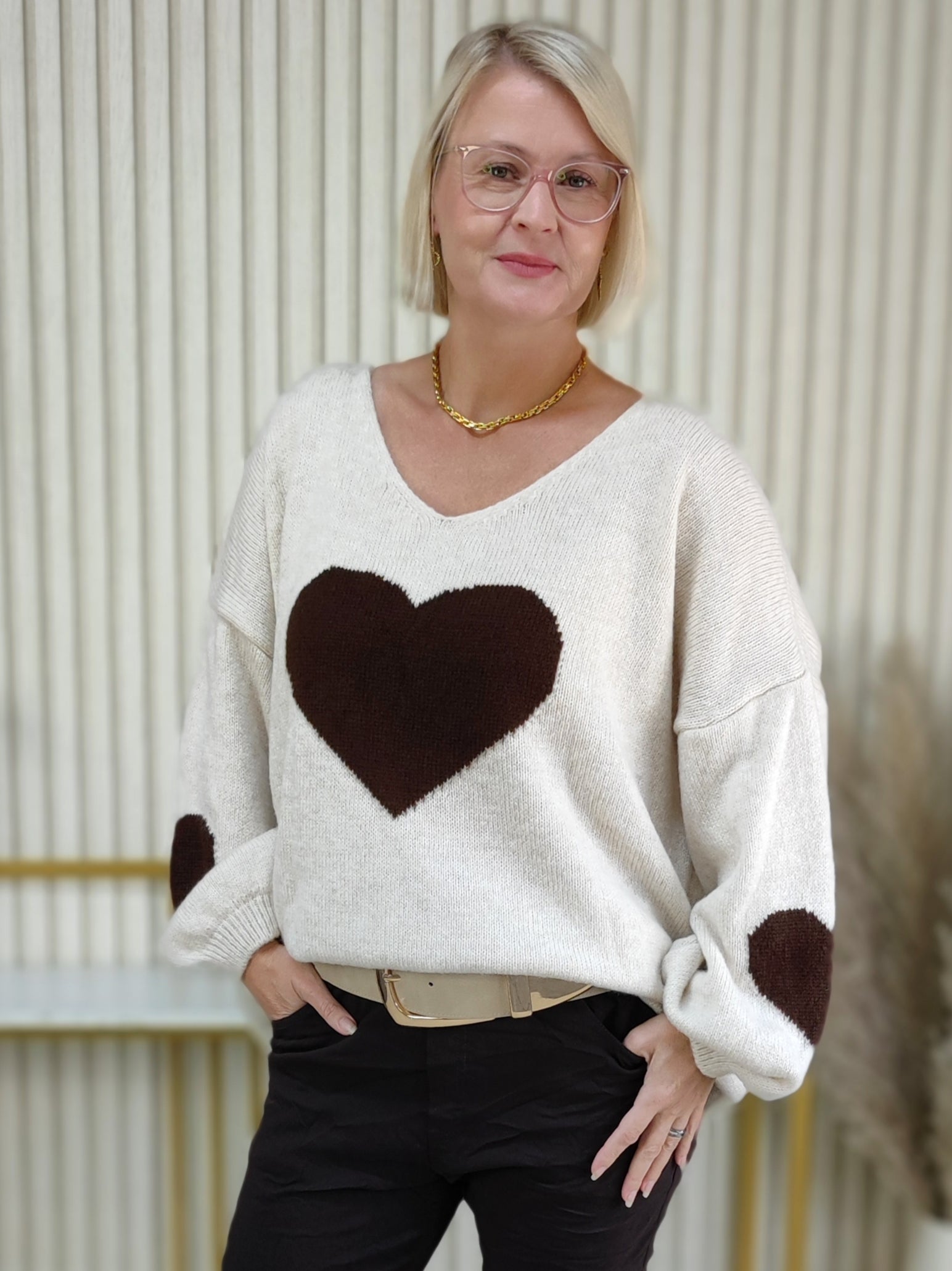 Pullover "Lovely" beige (40-46)
