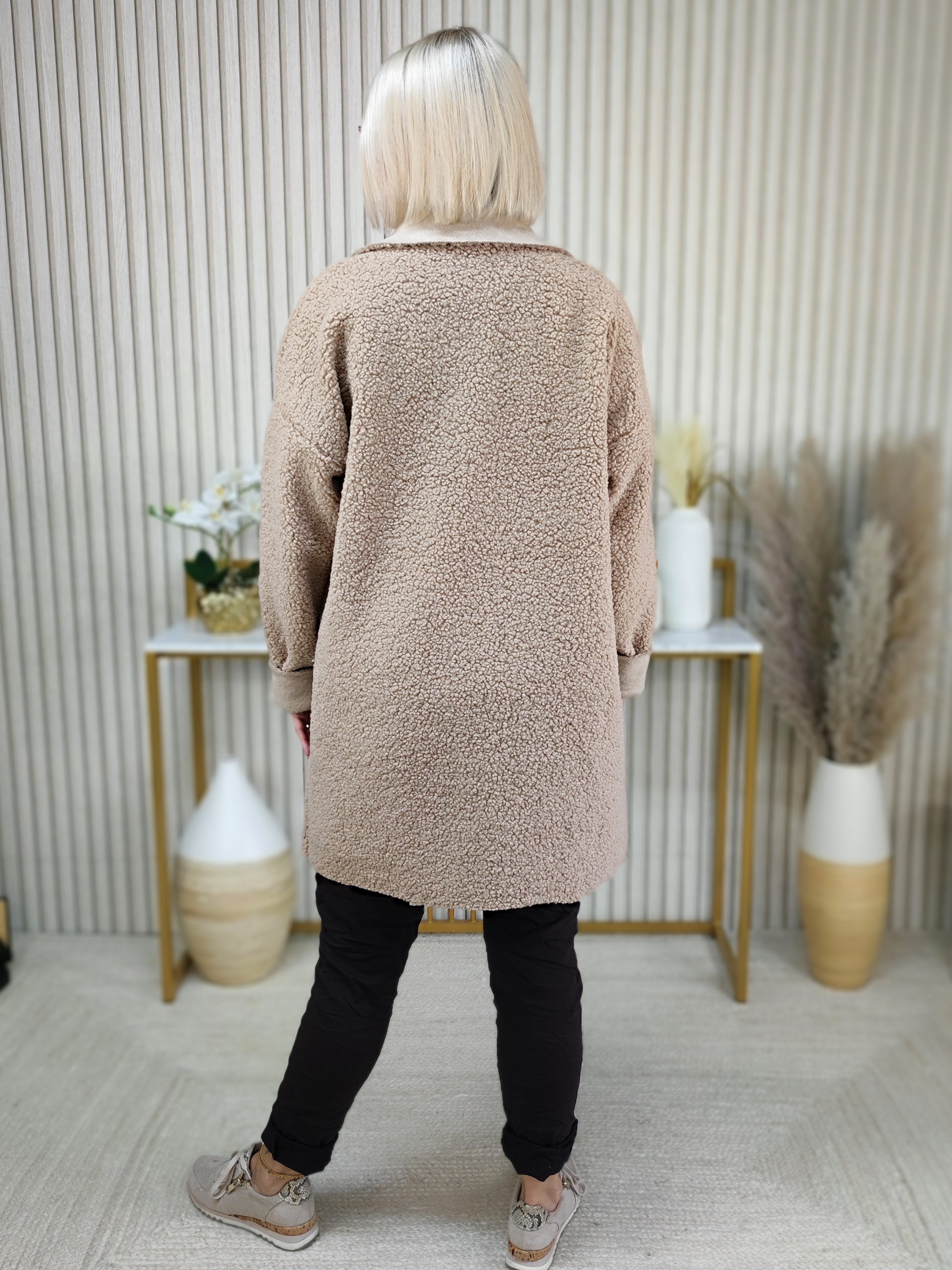 Kurzmantel Boucle/Teddy in camel (38-42/44)