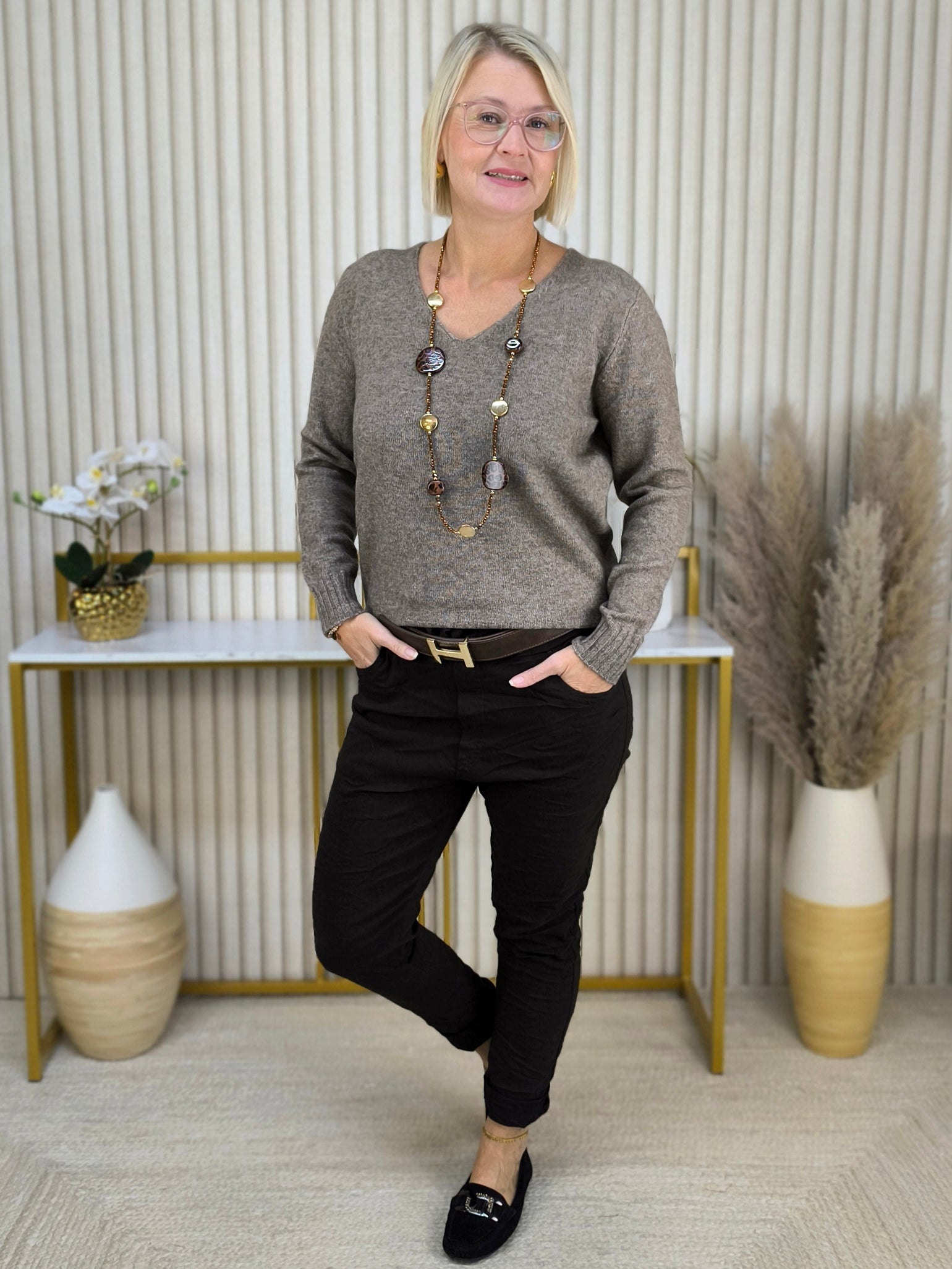 Basic Pullover braun (36-42)