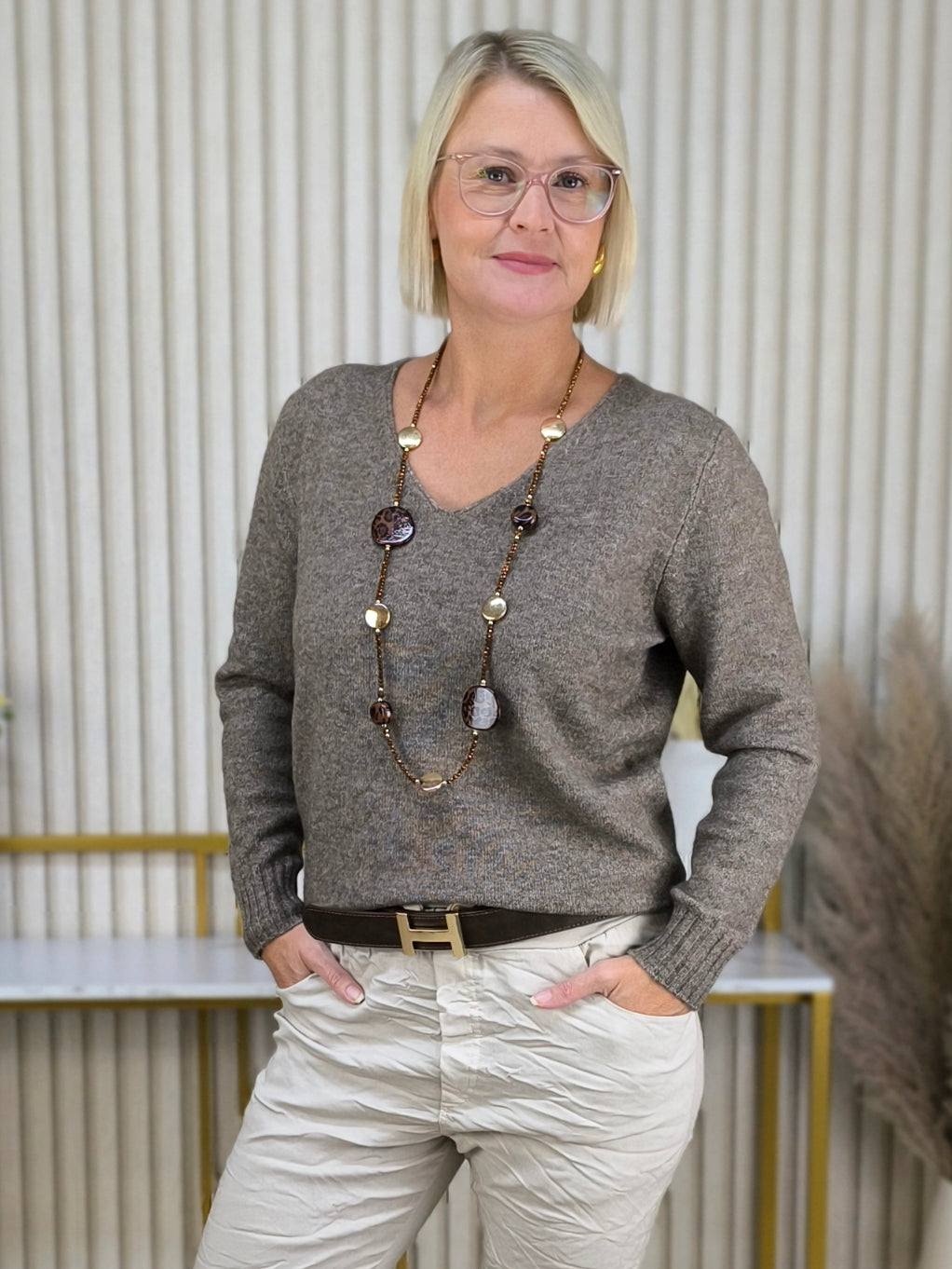 Basic Pullover braun (36-42)