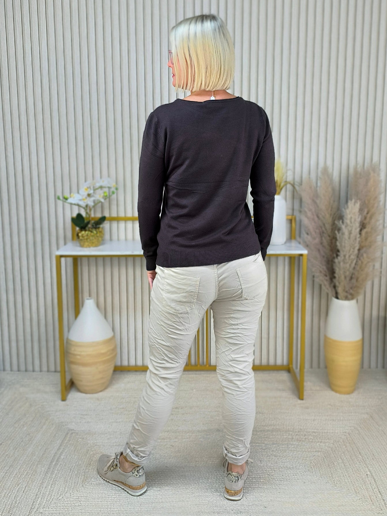 Leichter Pullover "Betty" in schoko (36-40/42)