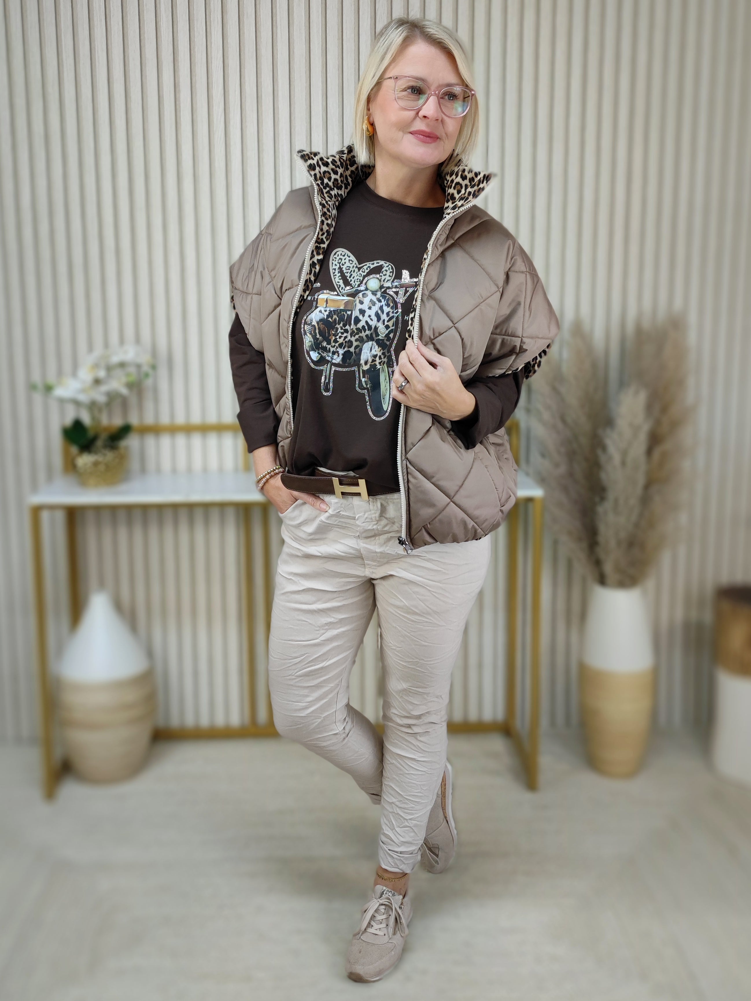 Langarm Shirt "Vespa" schoko (36-42)