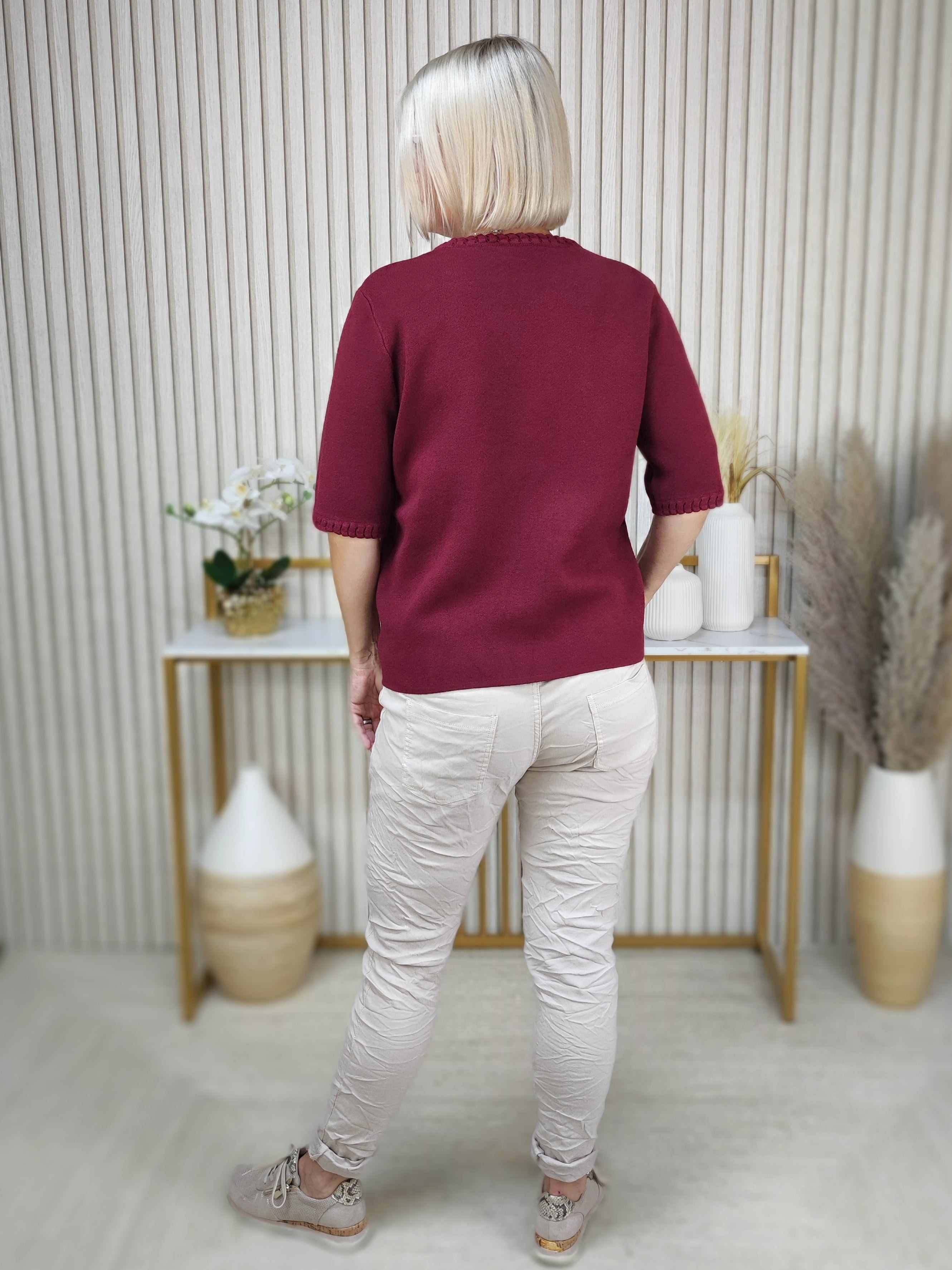 Pullover "Maja" unifarben vino (36-42)
