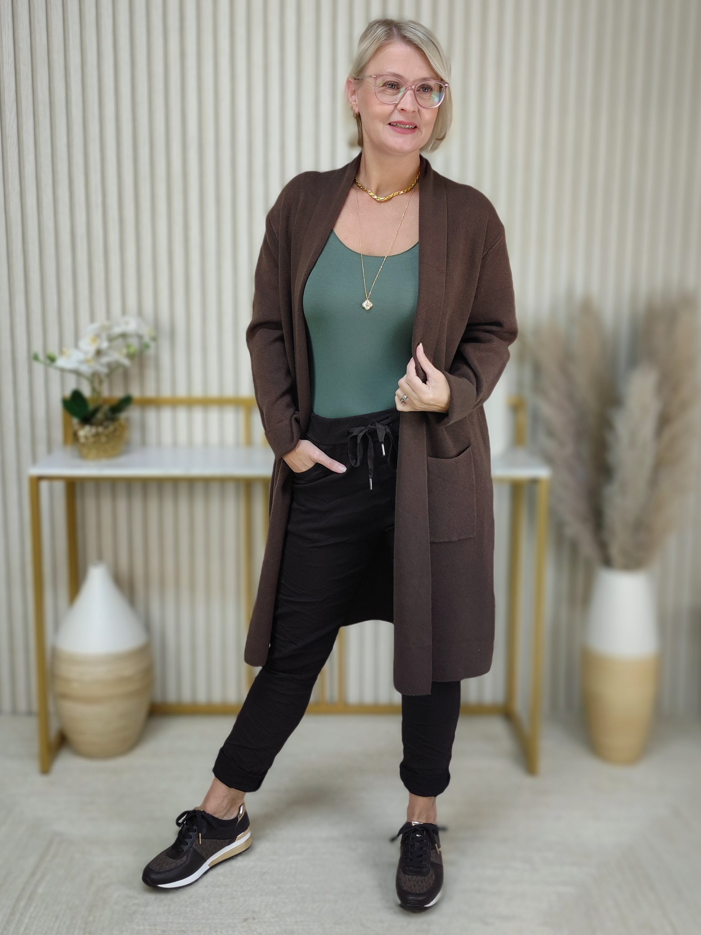 Shirt Top in oliv (36-40/42)