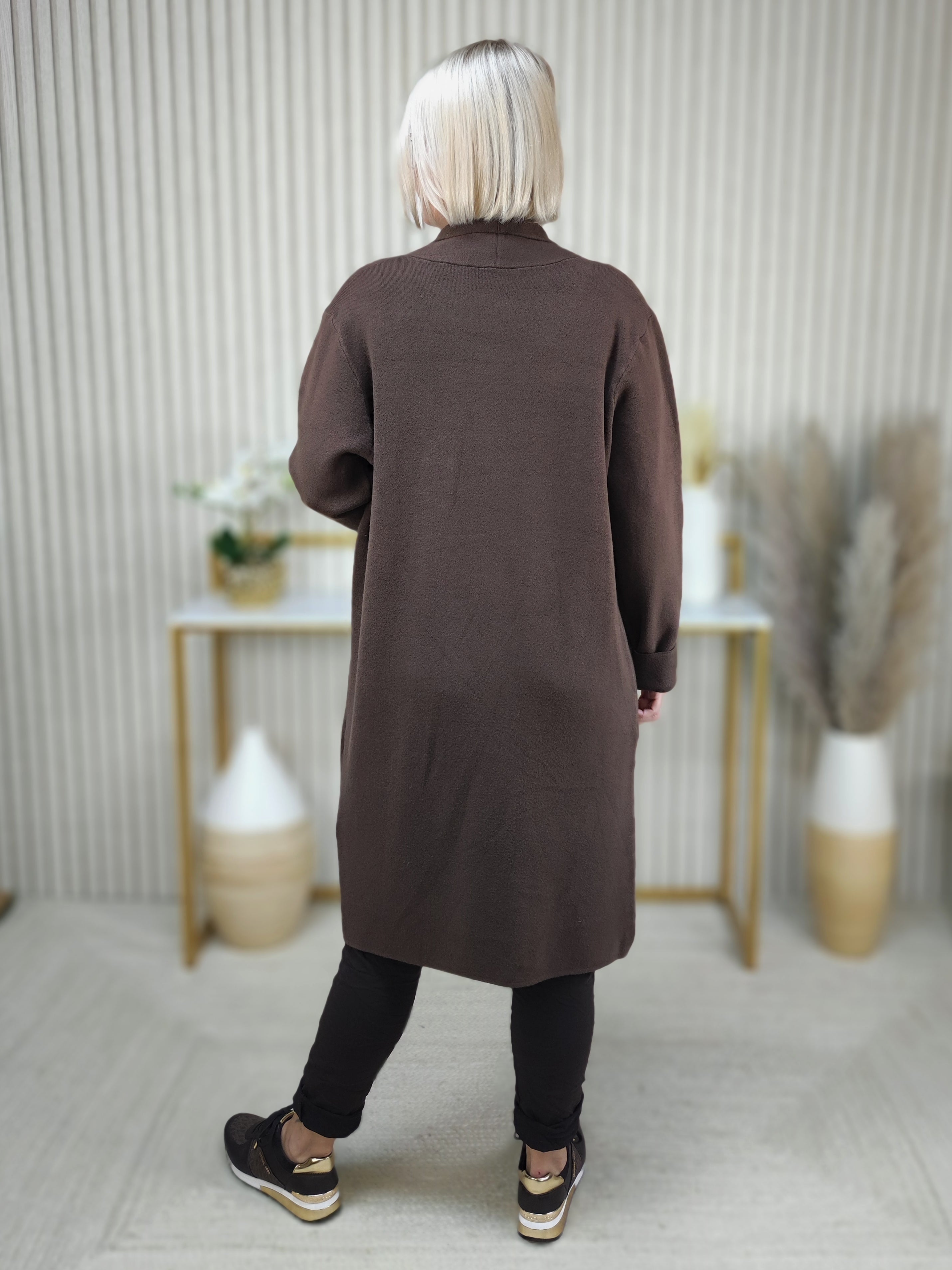 Weicher Cardigan Uni schoko (38-44)