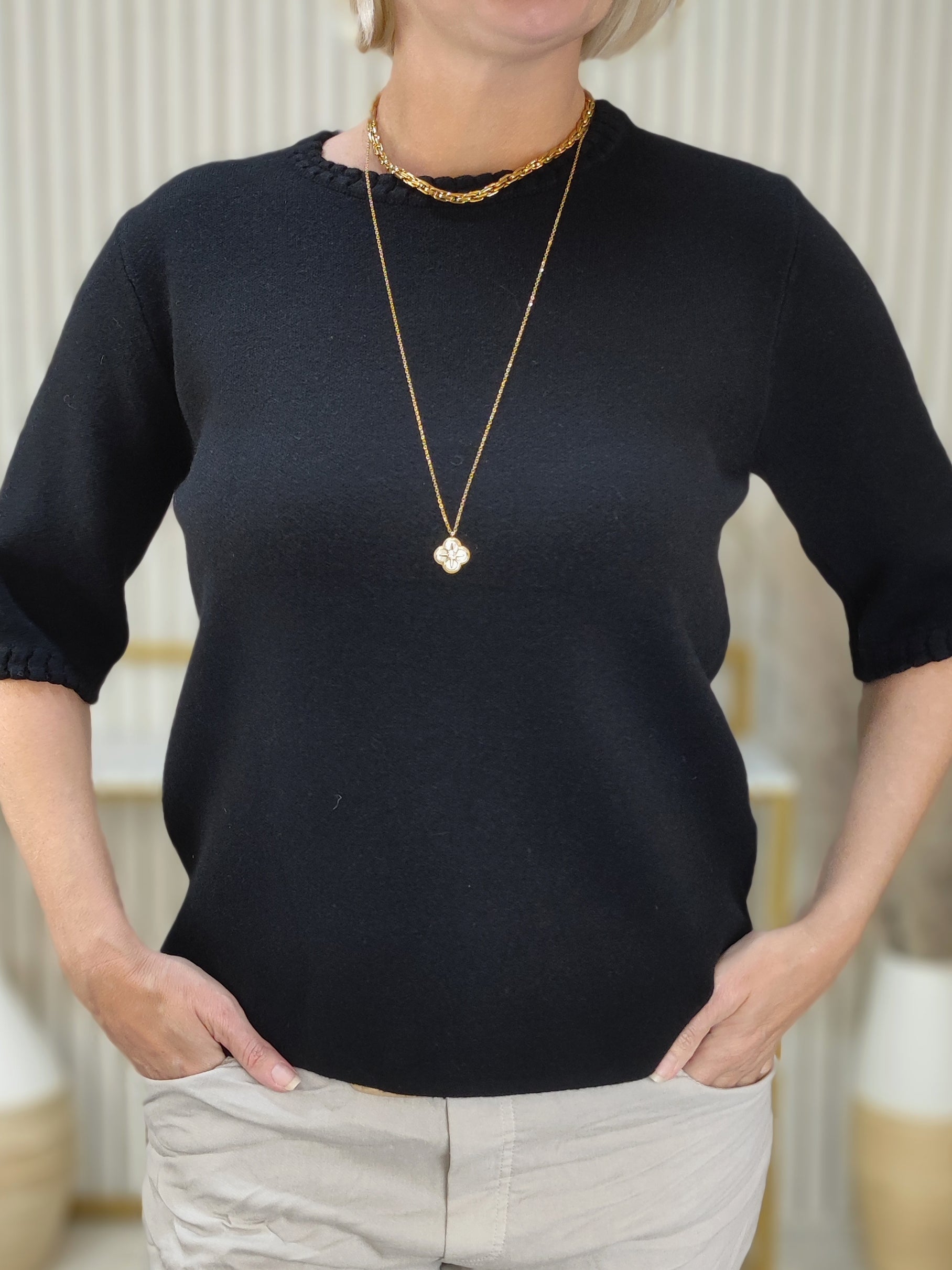 Pullover "Maja" unifarben schwarz (36-42)