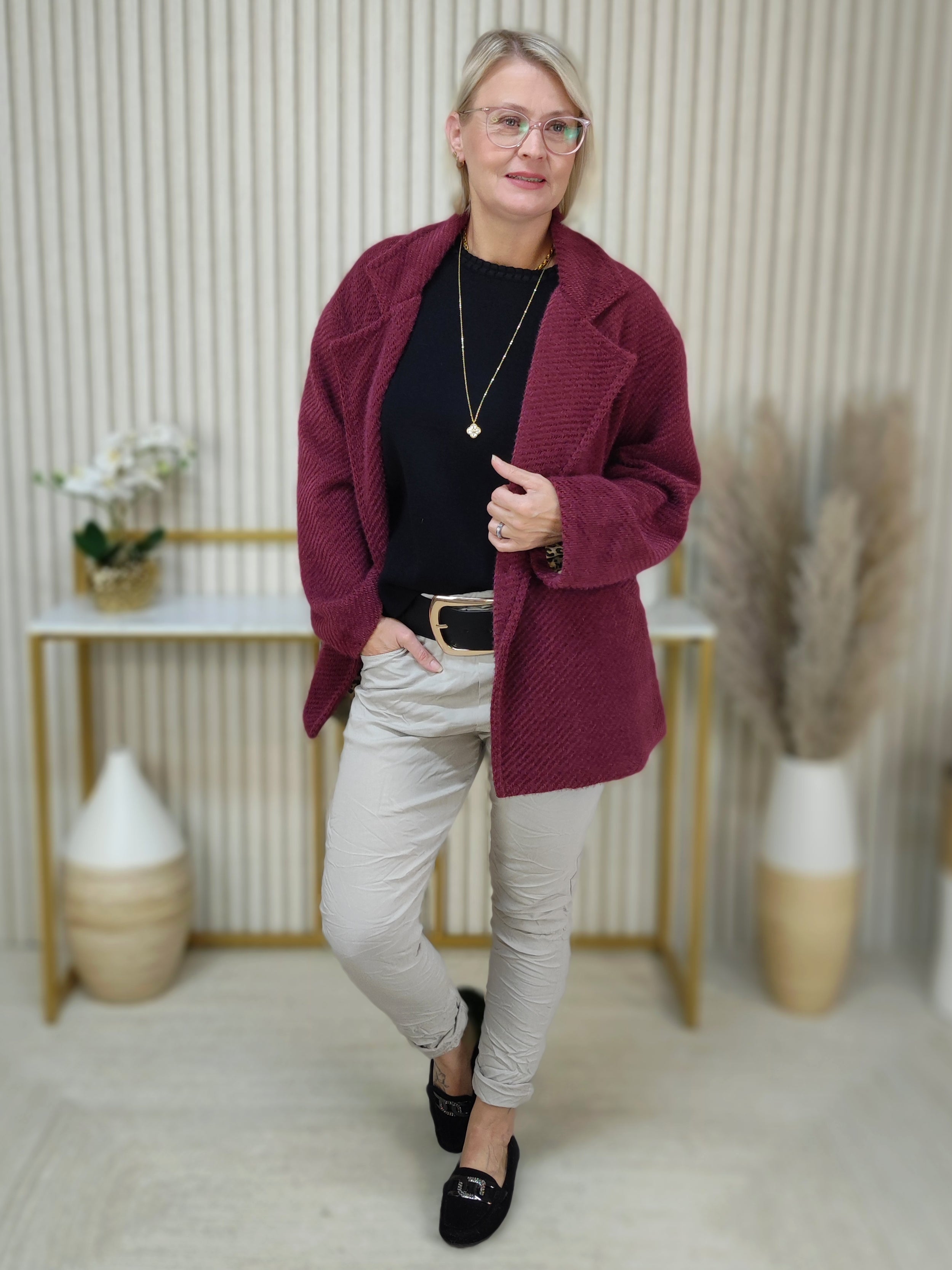 Pullover "Maja" unifarben schwarz (36-42)
