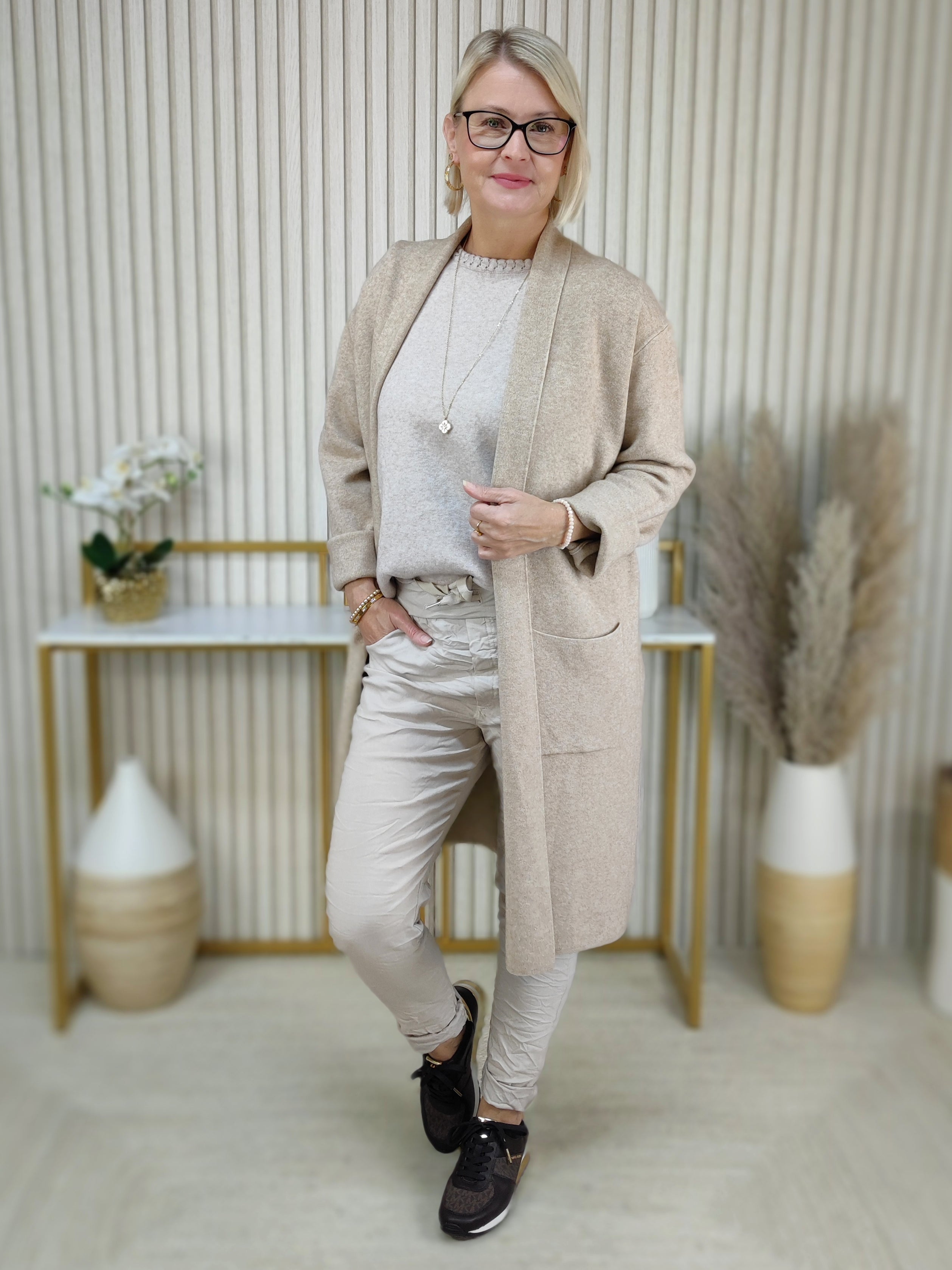 Weicher Cardigan Uni light camel (38-44)