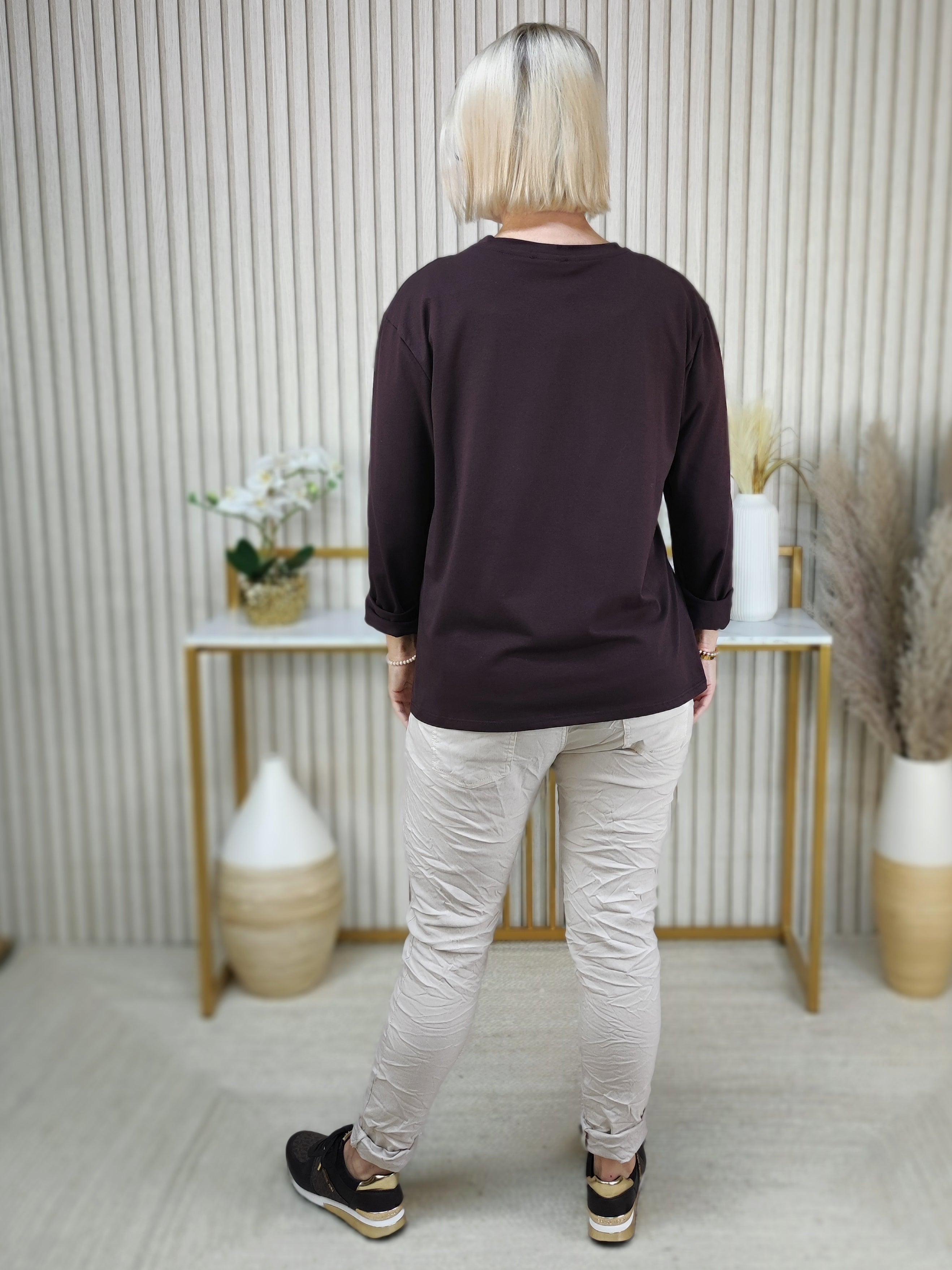 Langarm Shirt "Love Girl" schoko (36-42)