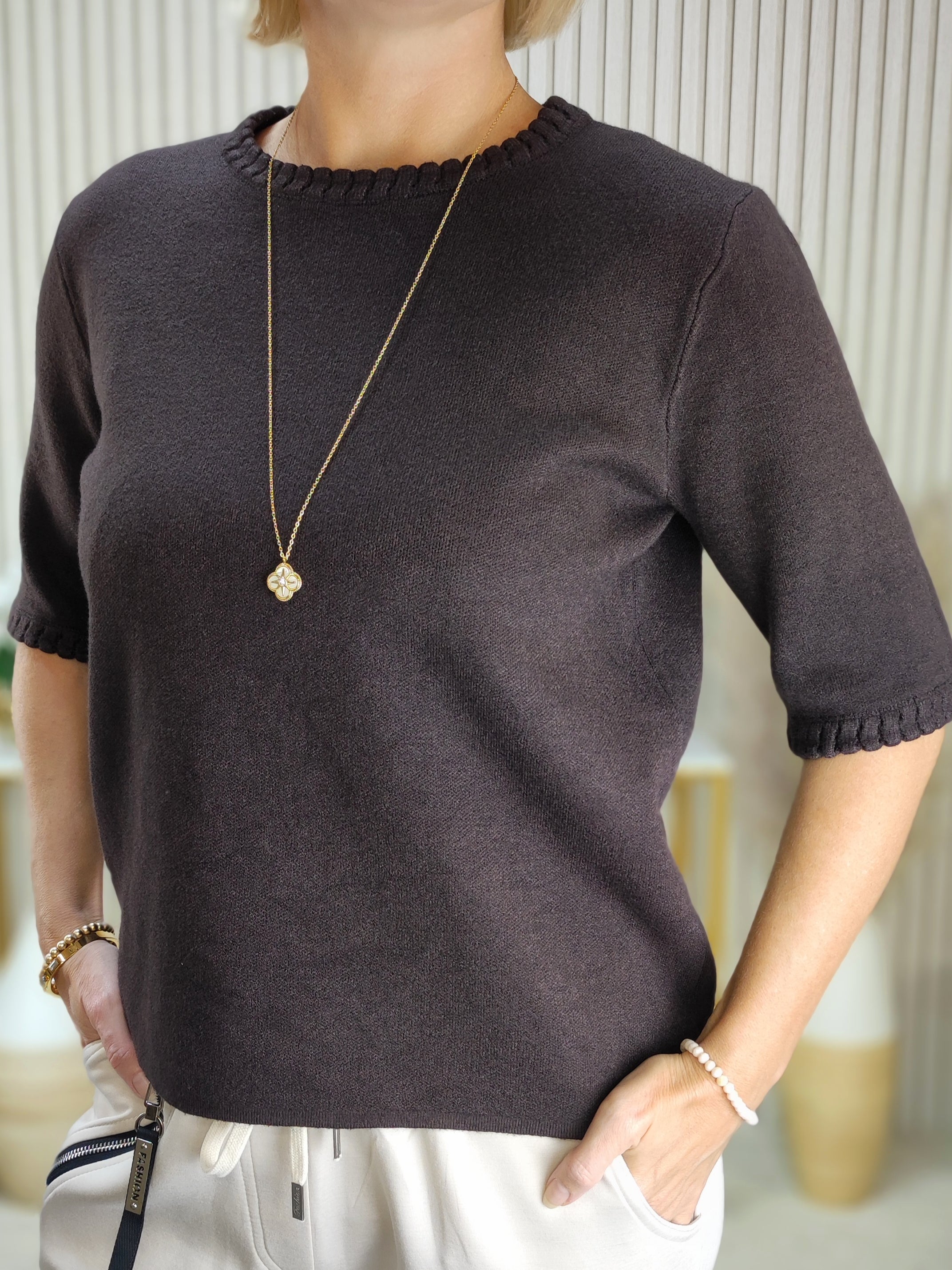 Pullover "Maja" unifarben schoko (36-42)