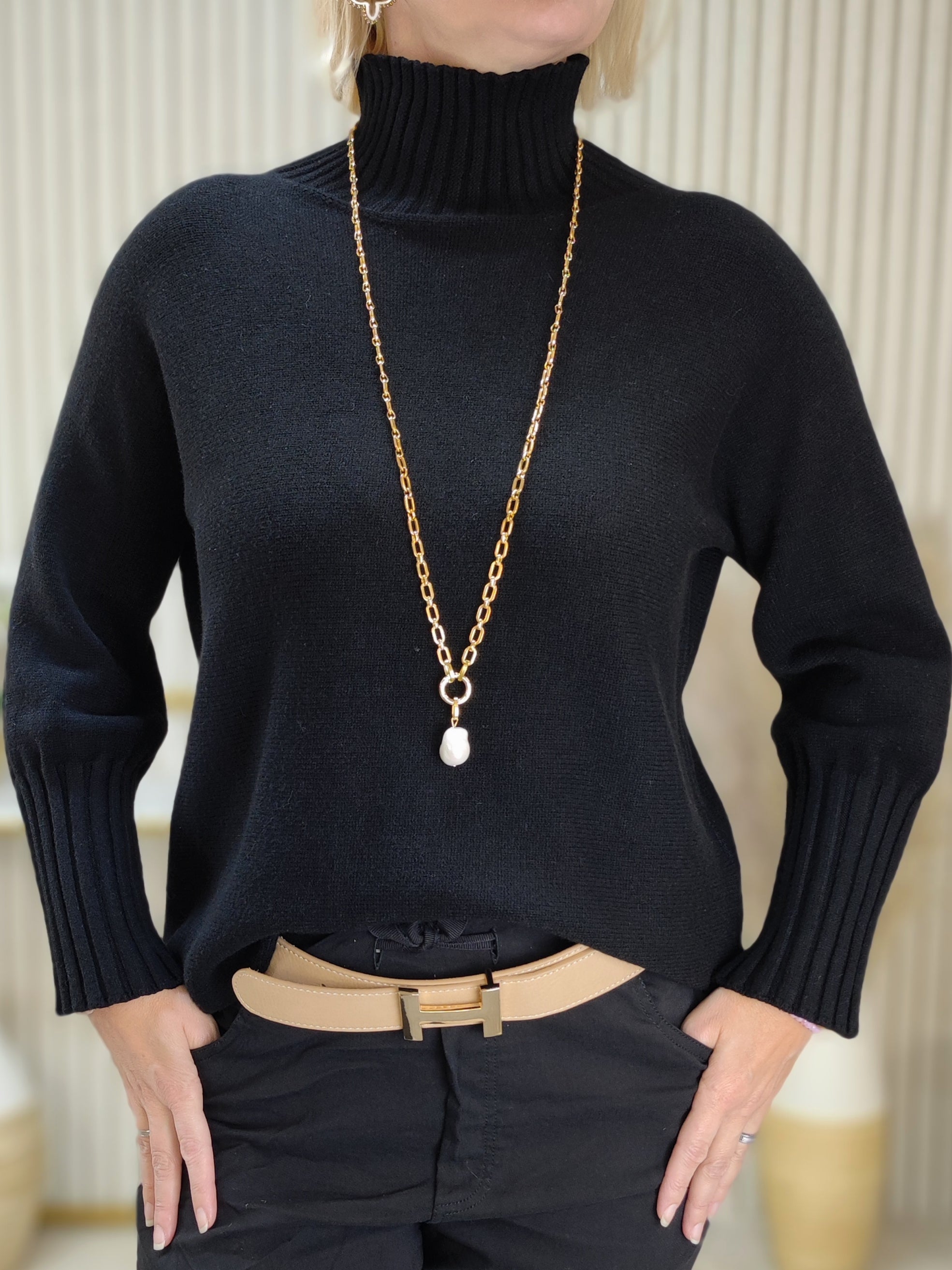 Pullover mit Turtle Neck schwarz (38-42/44)