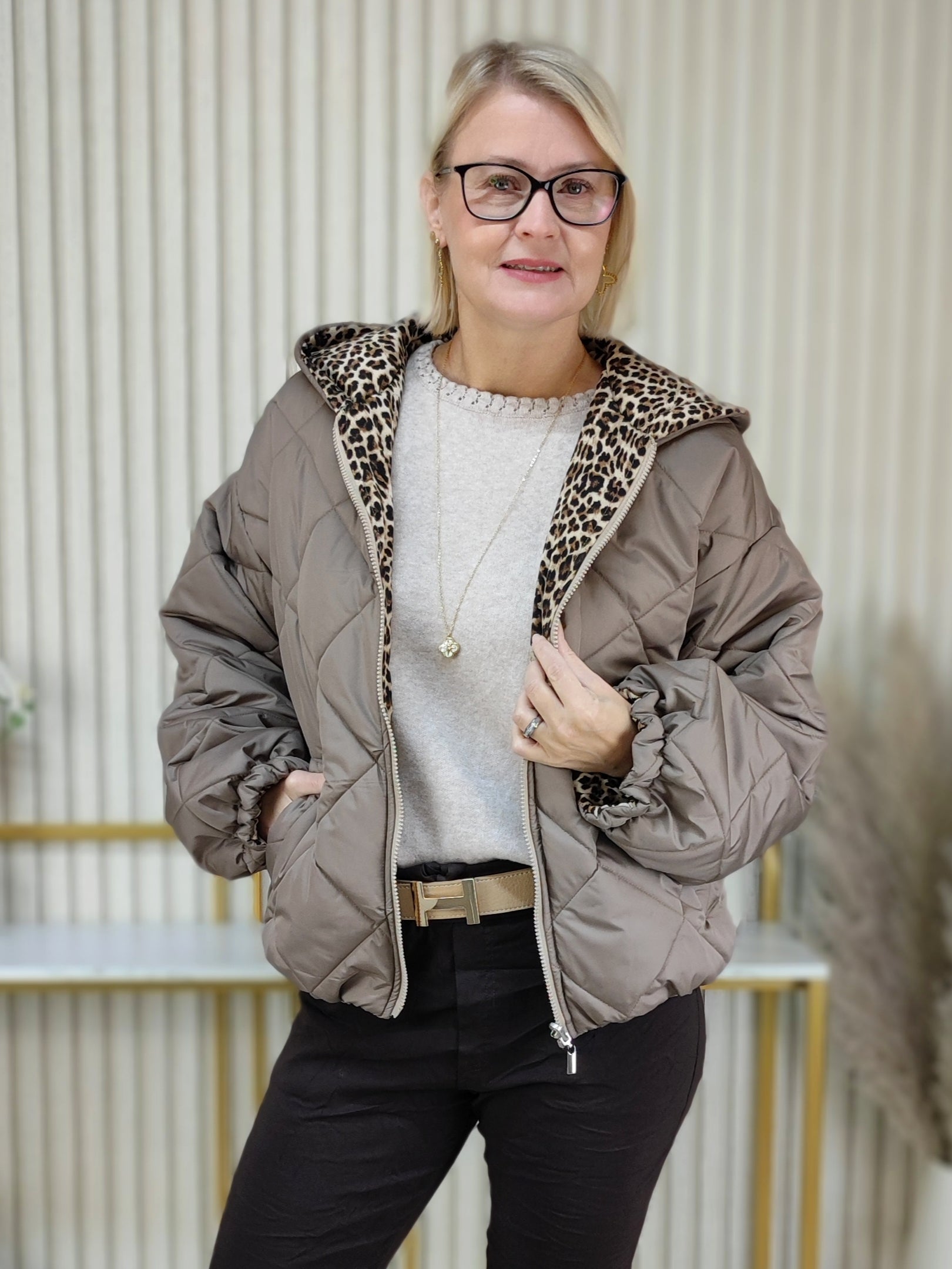 Steppjacke mud (38-42/44)