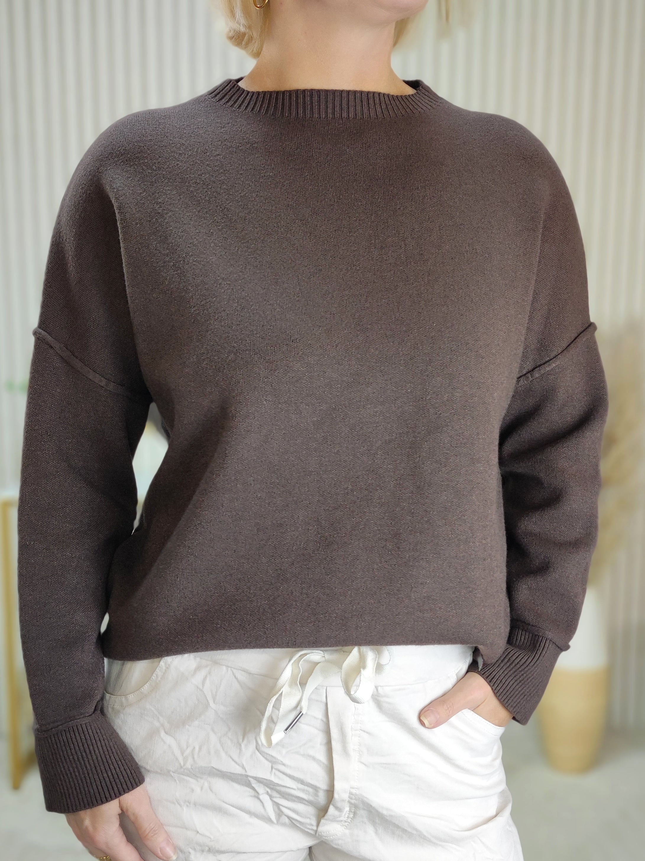 Feinstrickpullover "Stella" in schoko (38-44)
