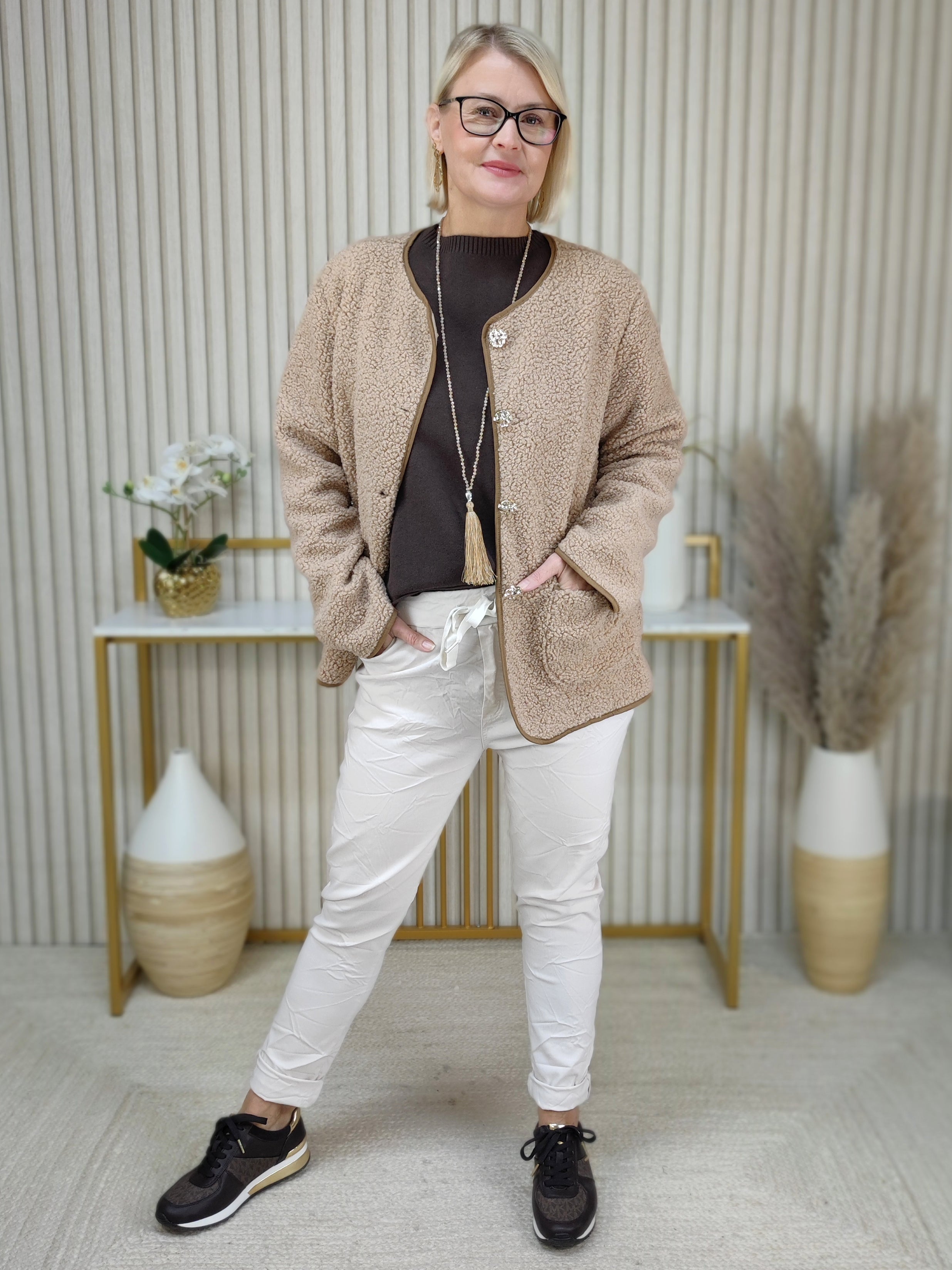 Boucle Jacke camel (38-42/44)