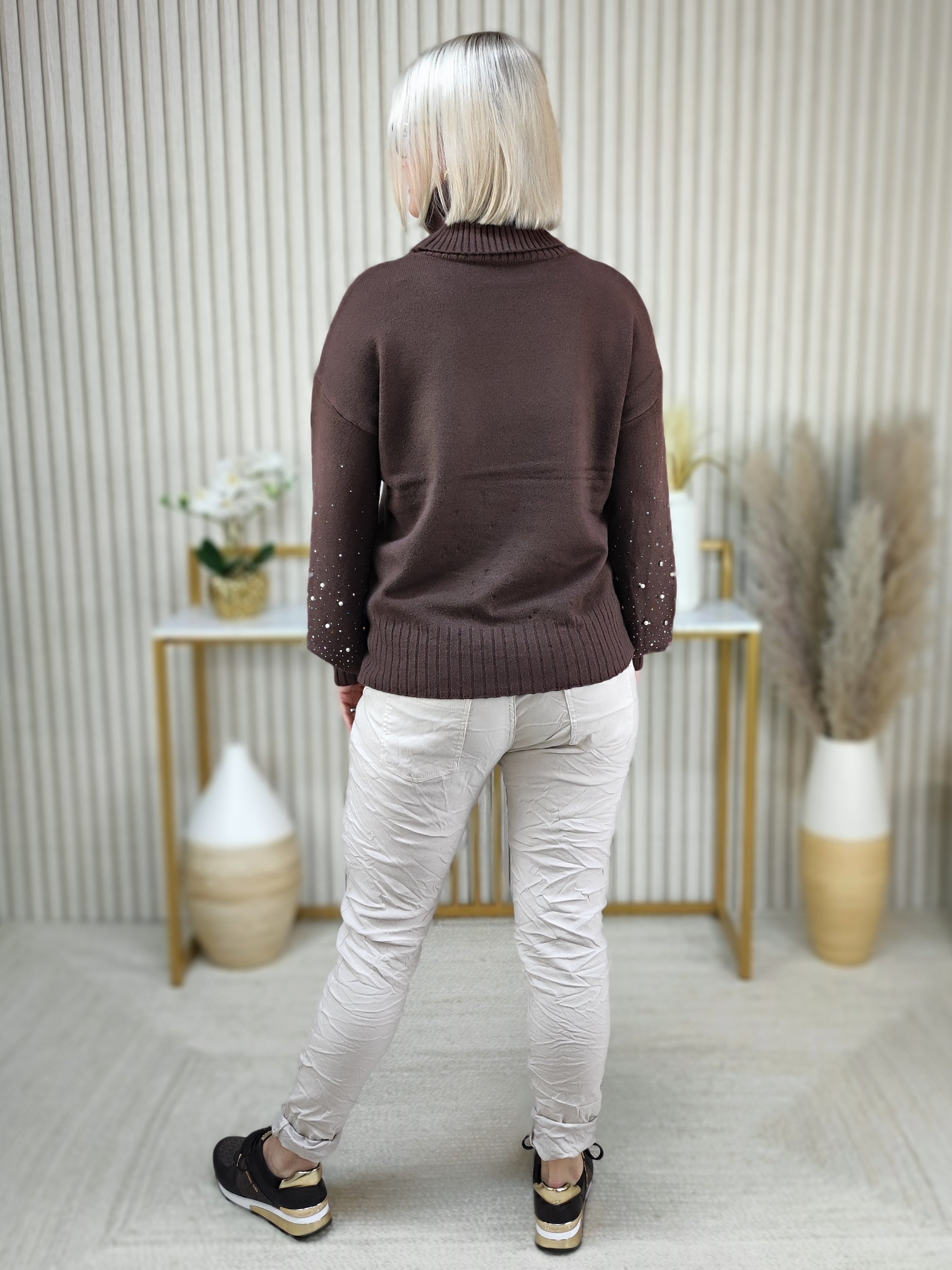 Pullover "Amira" mit Rollkragen schoko (36-42)