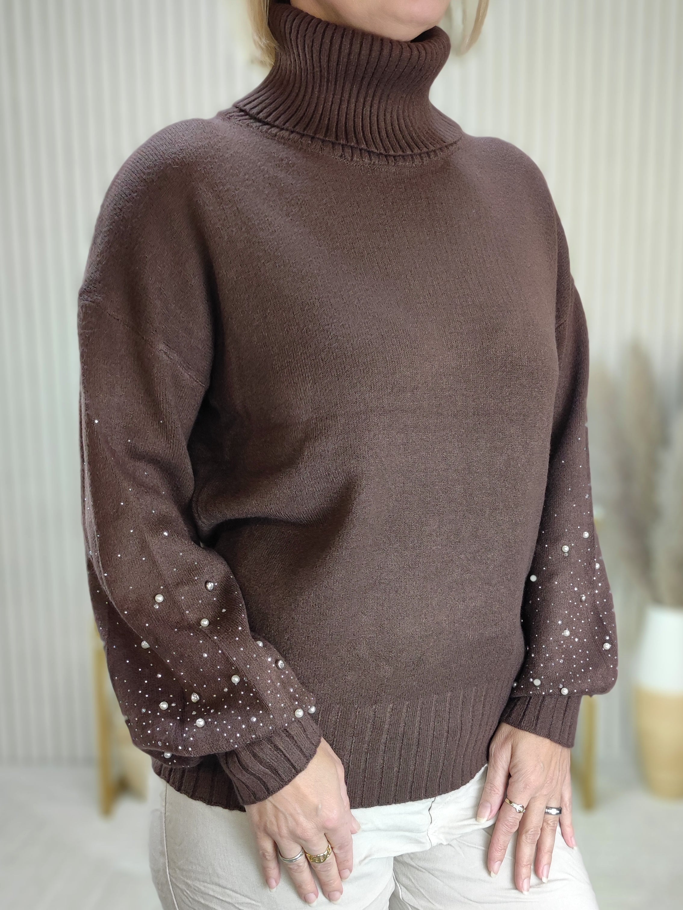 Pullover "Amira" mit Rollkragen schoko (36-42)