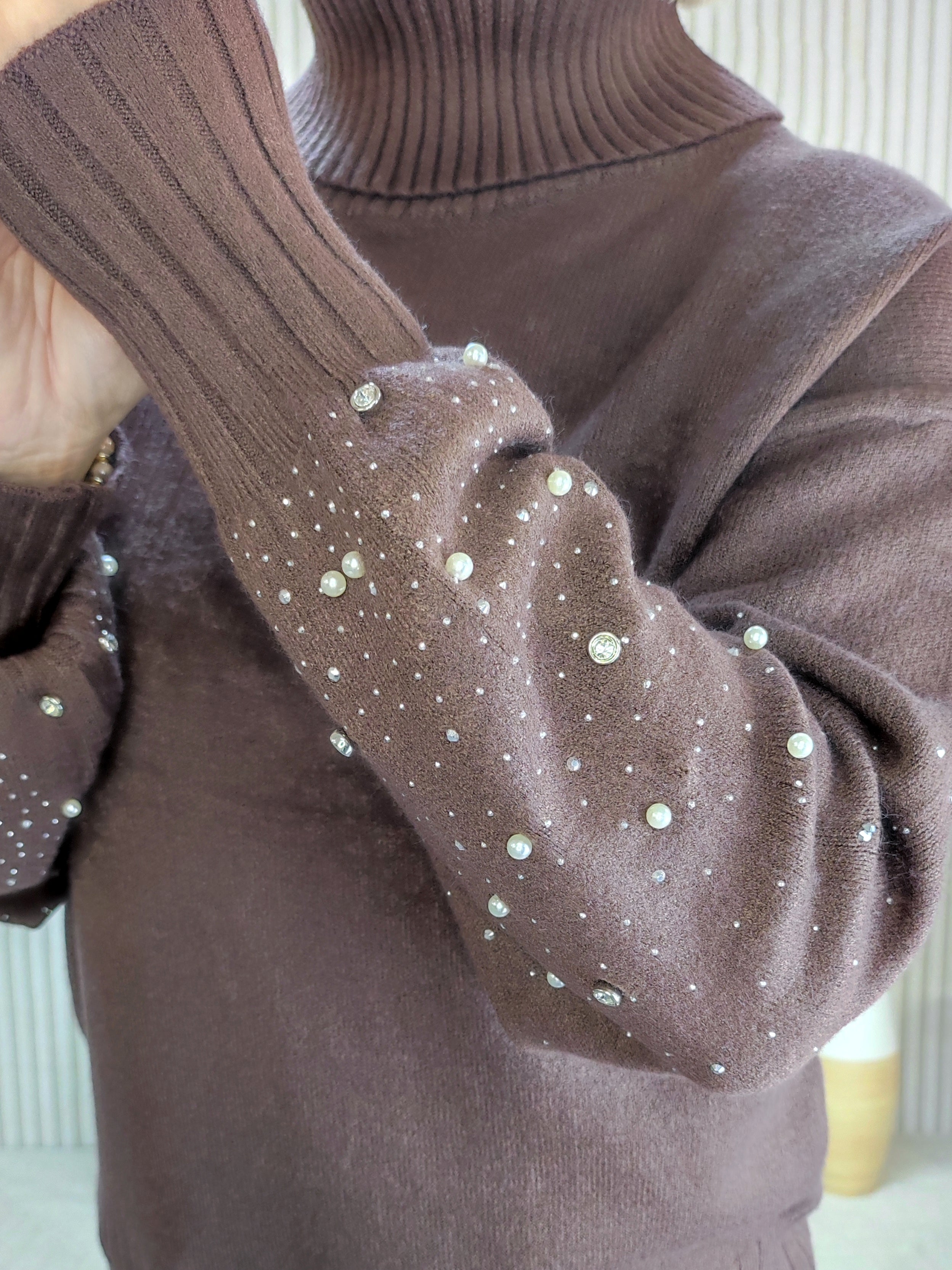 Pullover "Amira" mit Rollkragen schoko (36-42)
