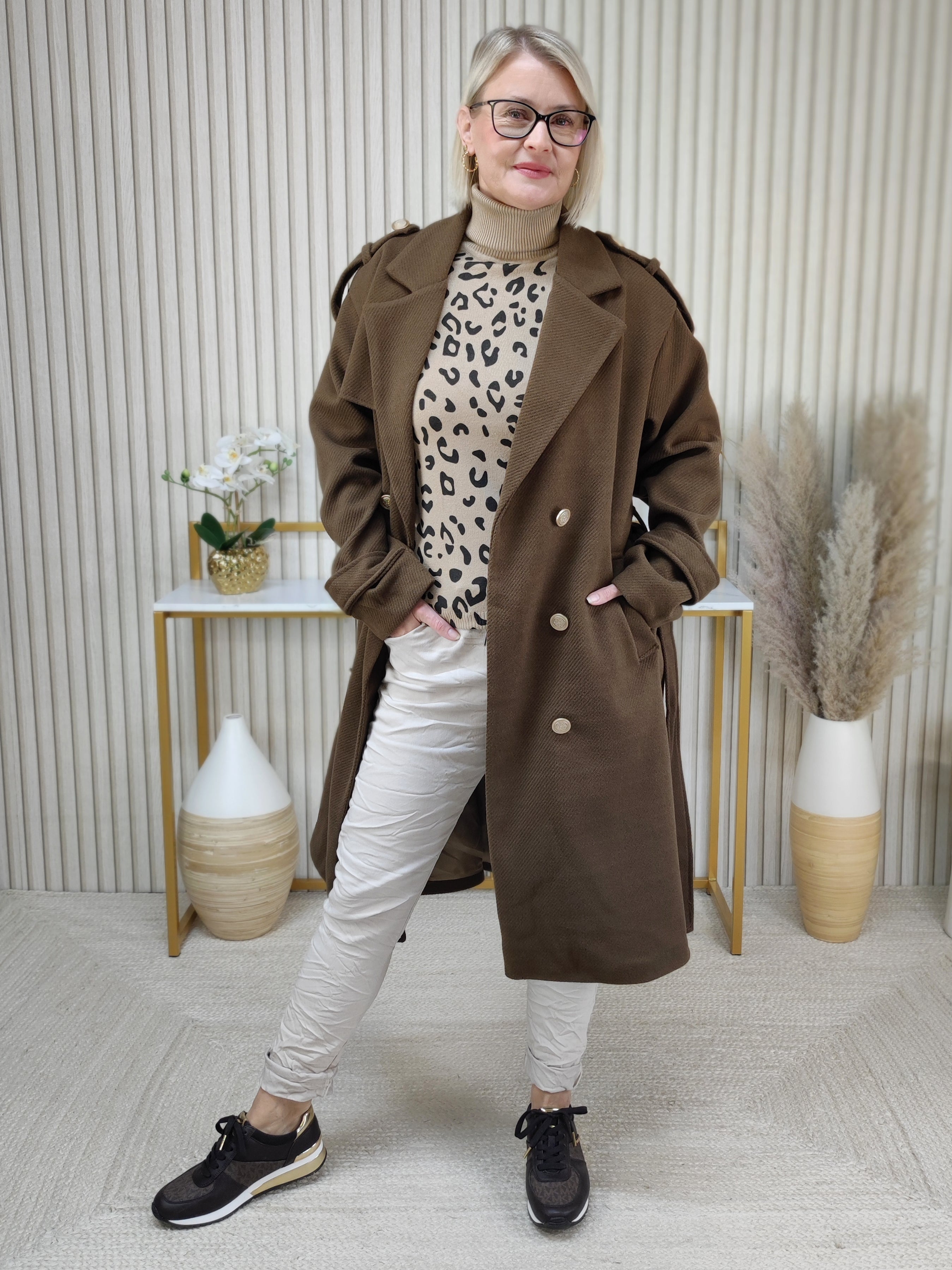 Weicher Mantel im Trenchcoat Style Braun (36-42/44)