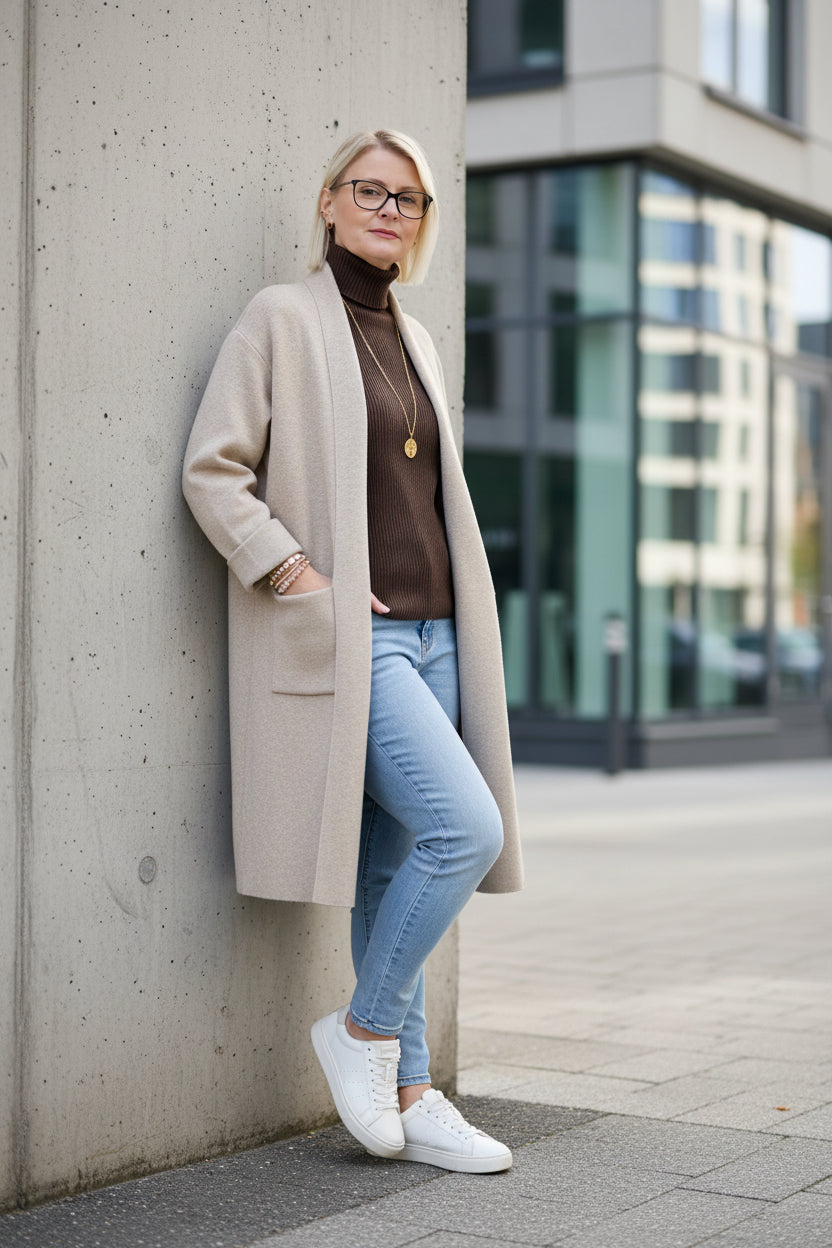 Weicher Cardigan Uni light camel (38-44)