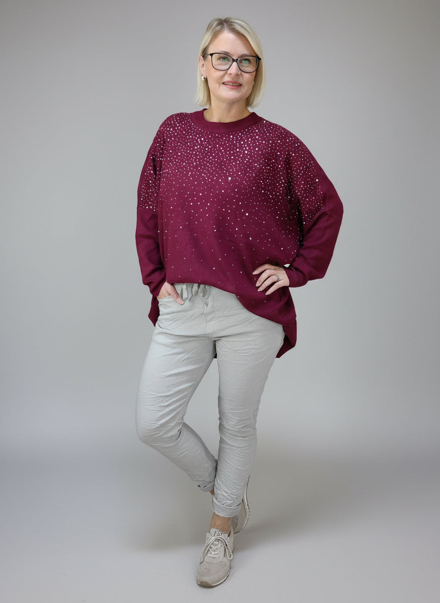 Pullover "Glamour" vino (40/42-46/48)