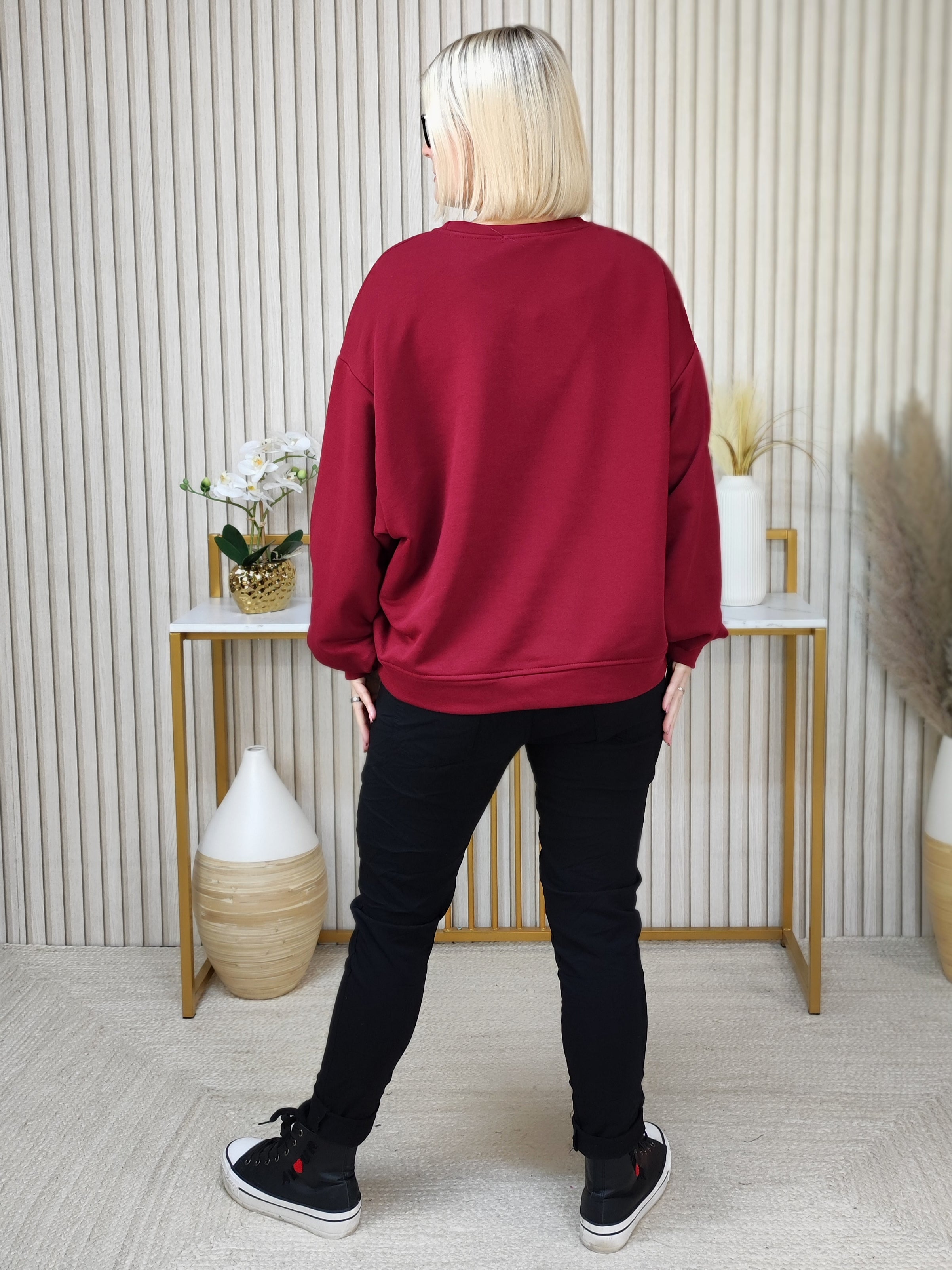 Sweatshirt "No Drama" vino (38-42/44)