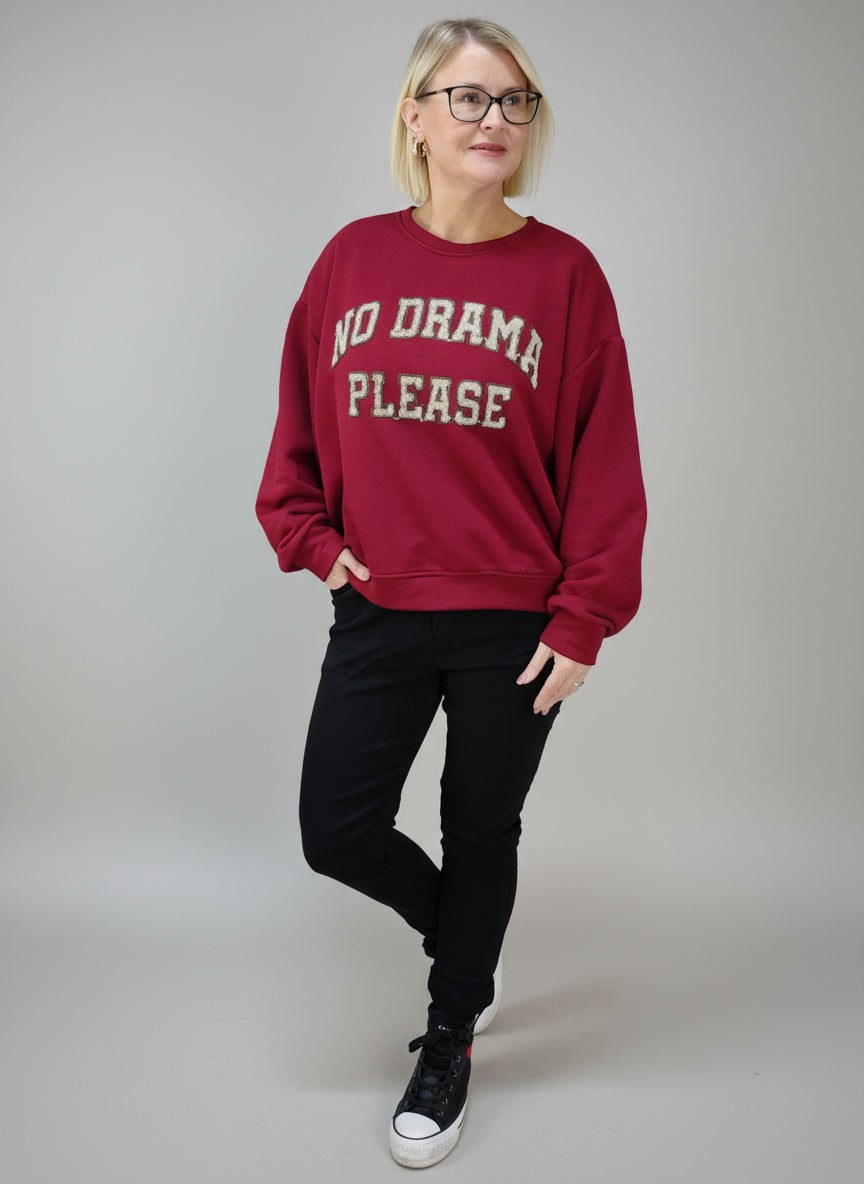 Sweatshirt "No Drama" vino (38-42/44)