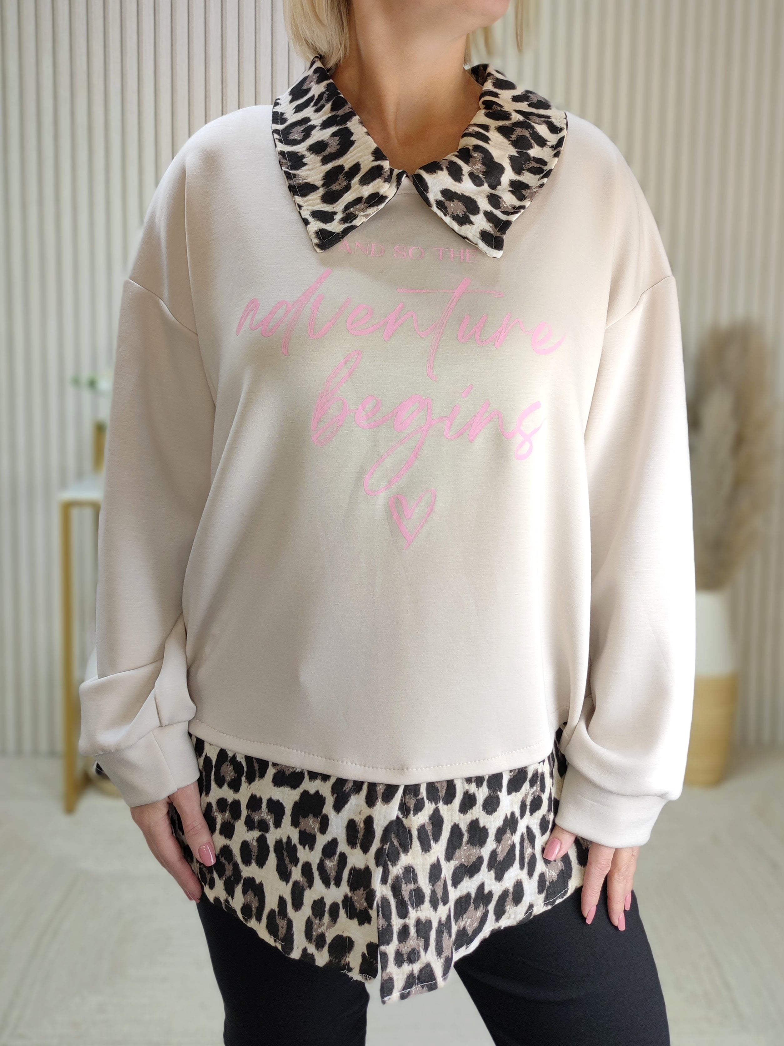 Sweatshirt "Adventure" beige (40-42/44)