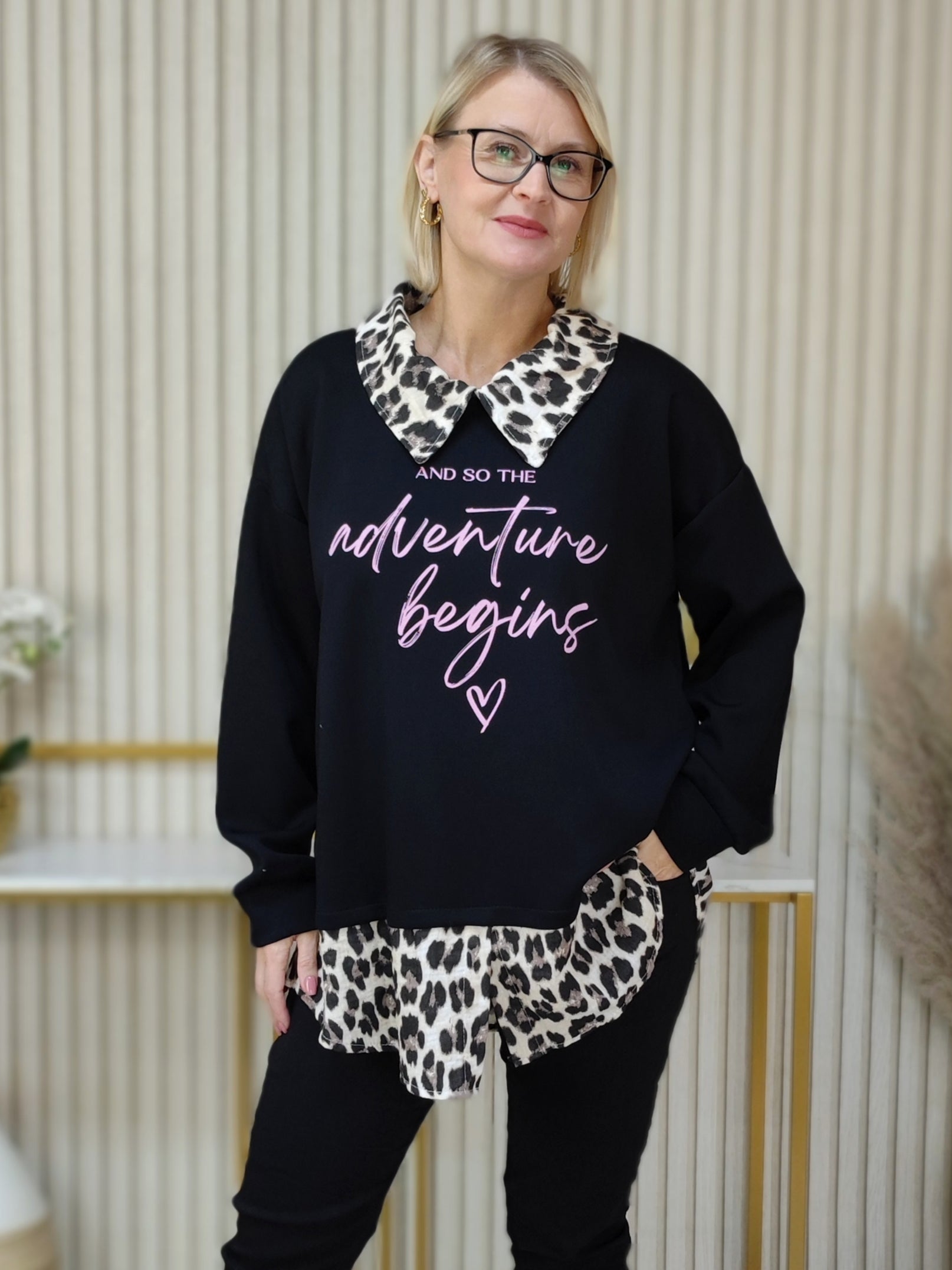 Sweatshirt "Adventure" schwarz (40-42/44)