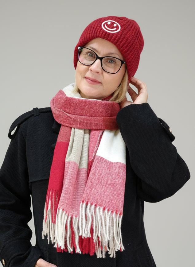 Mütze mit Smiley-Motiv in 4 Farben