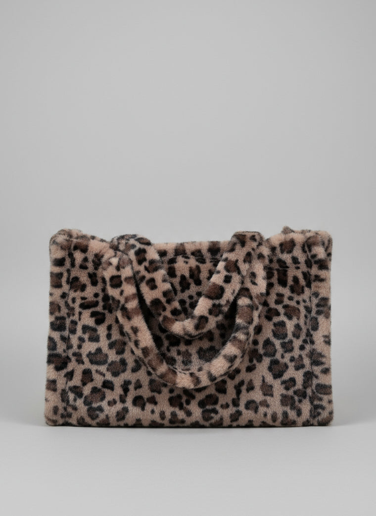 Grosse Felltasche braun mit Leo