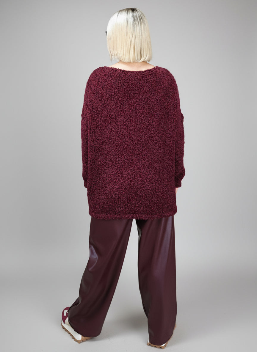 Boucle Pullover vino (36-42/44)