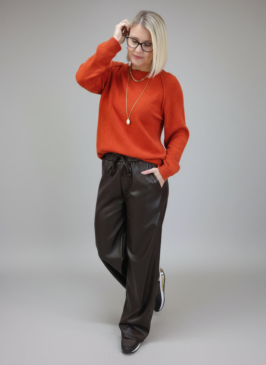 Unifarbener Pullover in Rostbraun (36-42)