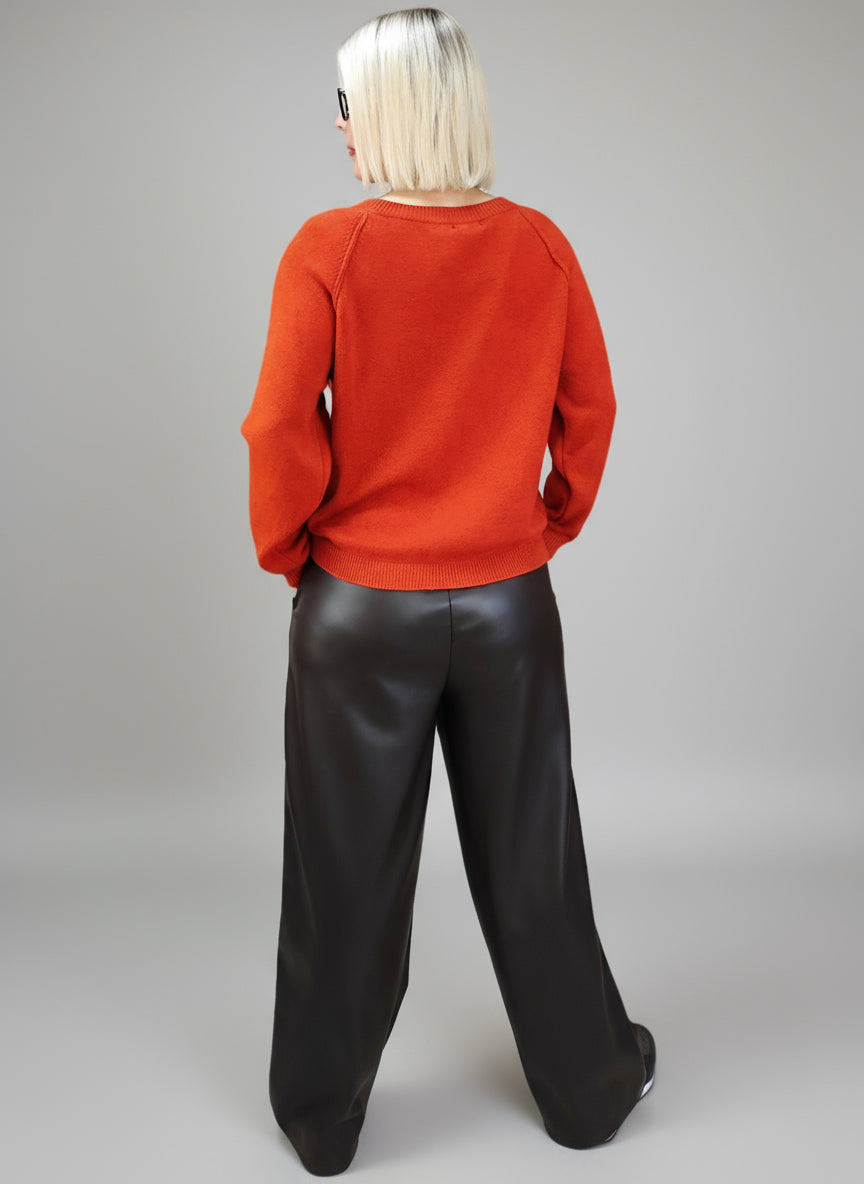 Unifarbener Pullover in Rostbraun (36-42)