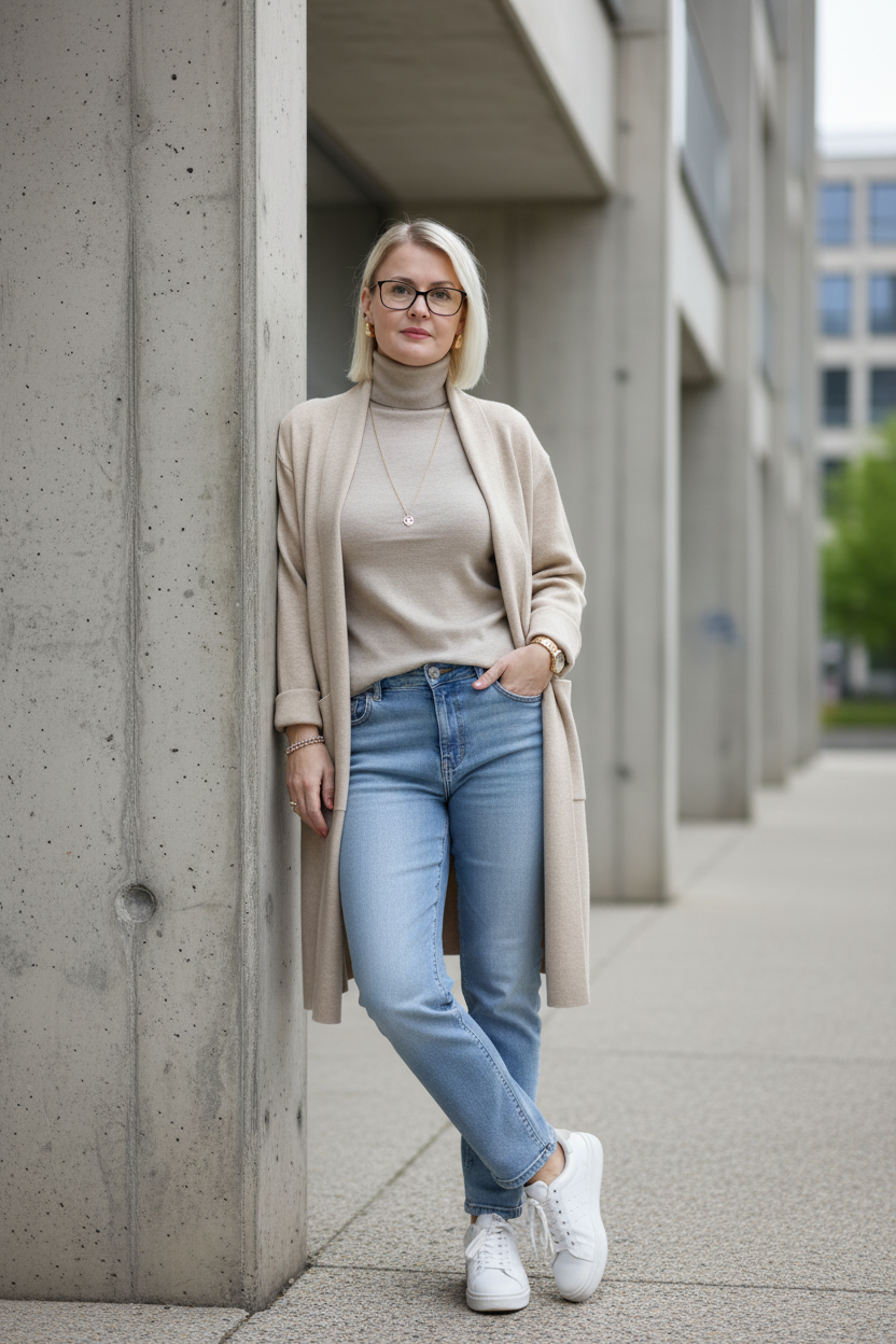 Weicher Cardigan Uni light camel (38-44)