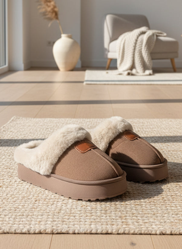 Hausschuhe in taupe (36-41)