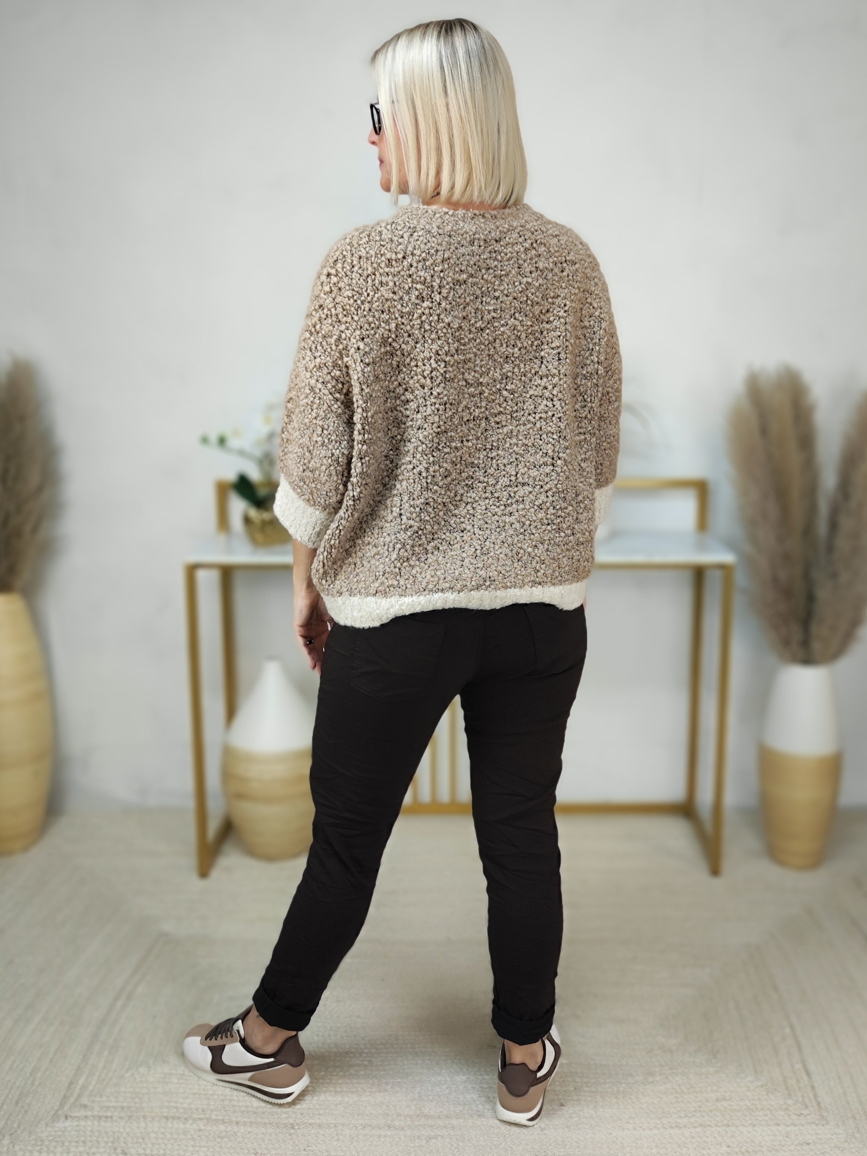 Weicher Boucle Pullover camel/beige (36-42/44)